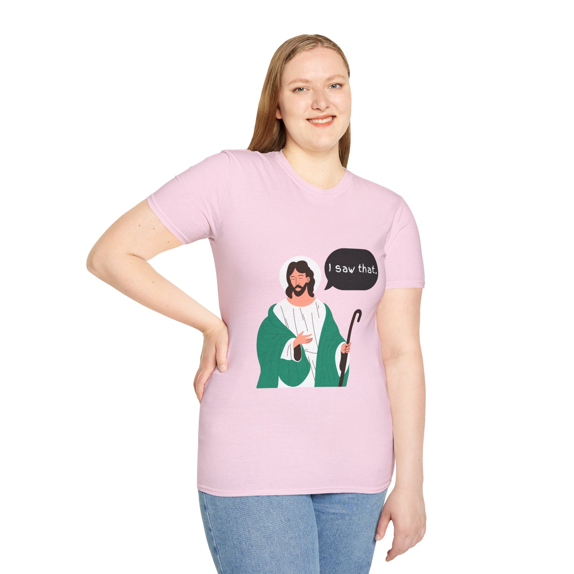 I Saw That Women's Relaxed/Plus Tshirt (Cartoon Logo) - Sweet Baby Jeez Teez