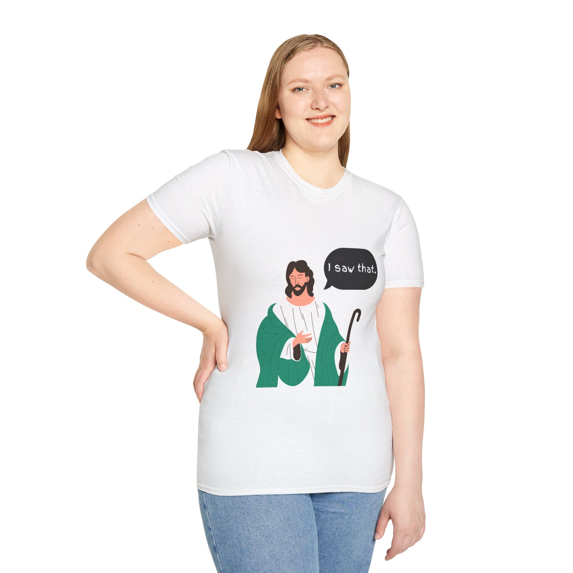 I Saw That Women's Relaxed/Plus Tshirt (Cartoon Logo) - Sweet Baby Jeez Teez