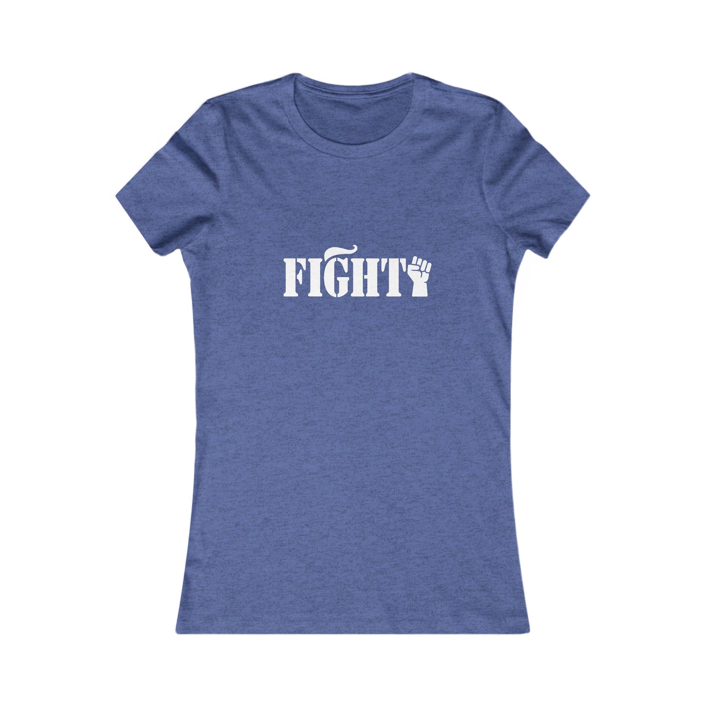 Fight Women's Fitted Tshirt (White Fist Logo) - Sweet Baby Jeez Teez