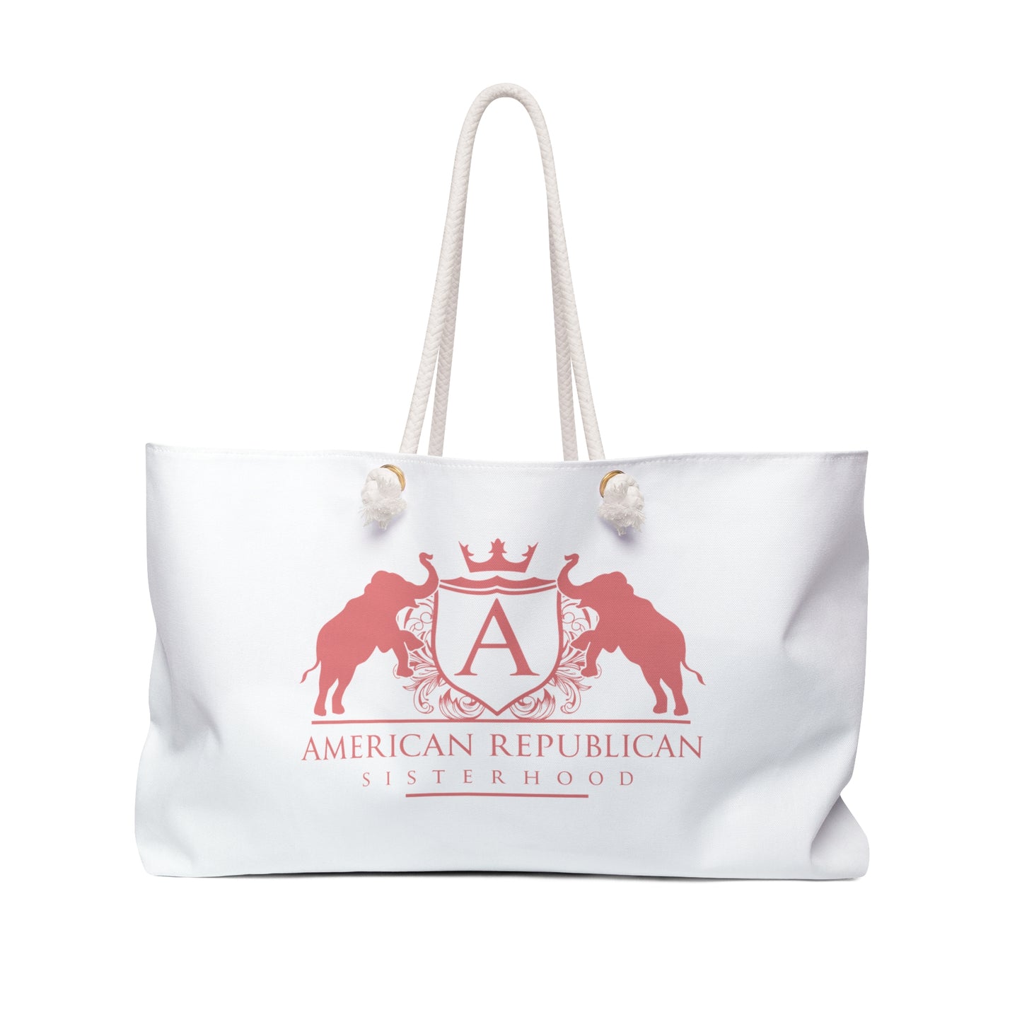 ARS Logo White Weekender Bag (ARS - Coral Logo)