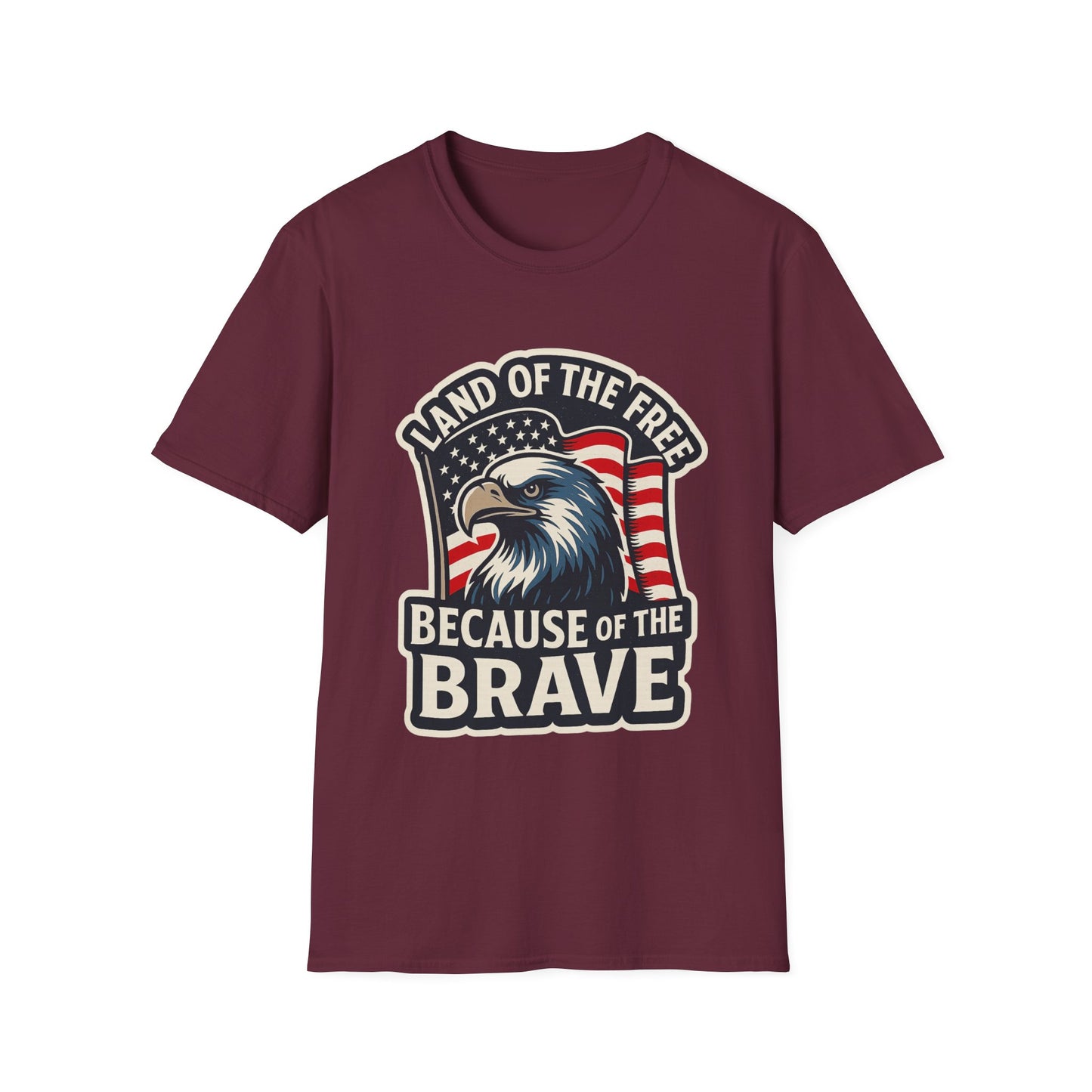 "Land of the Free" Patriotic Eagle Softstyle T-Shirt (American Flag)