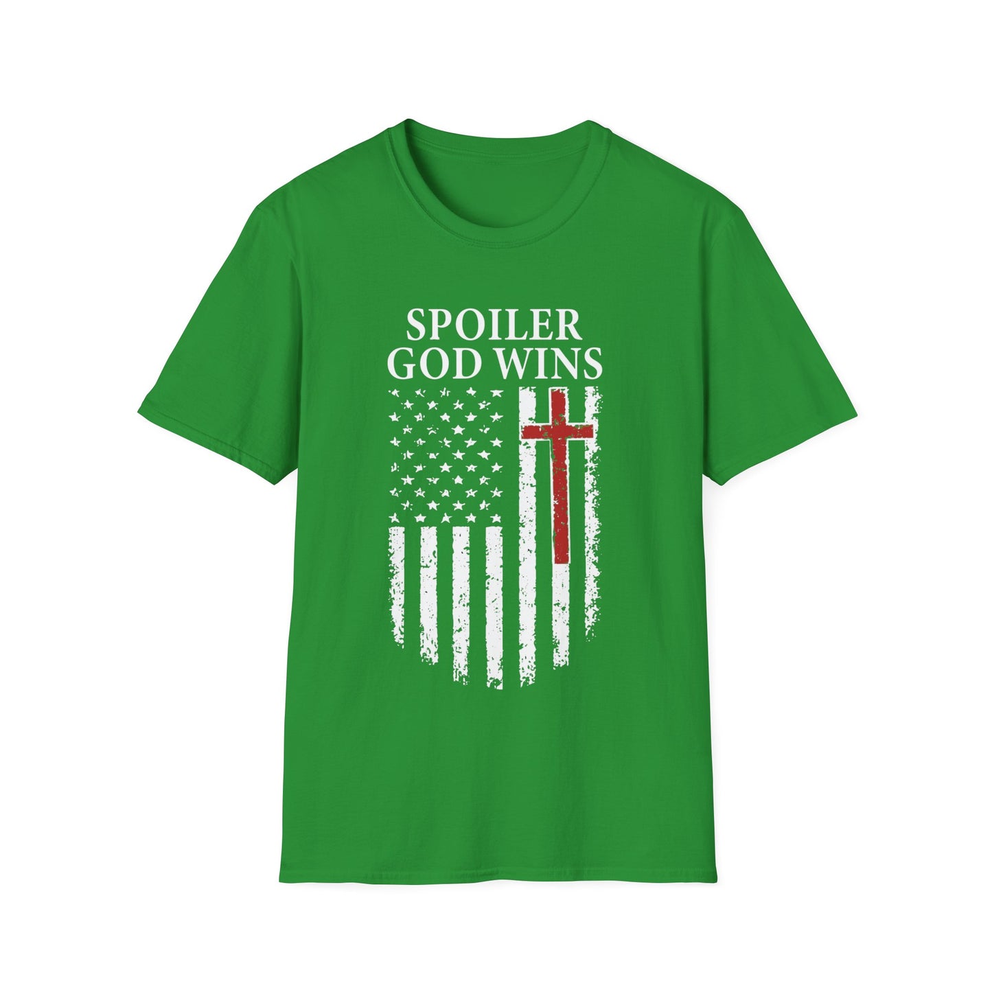 "Spoiler God Wins" Christian Unisex Softstyle T-Shirt