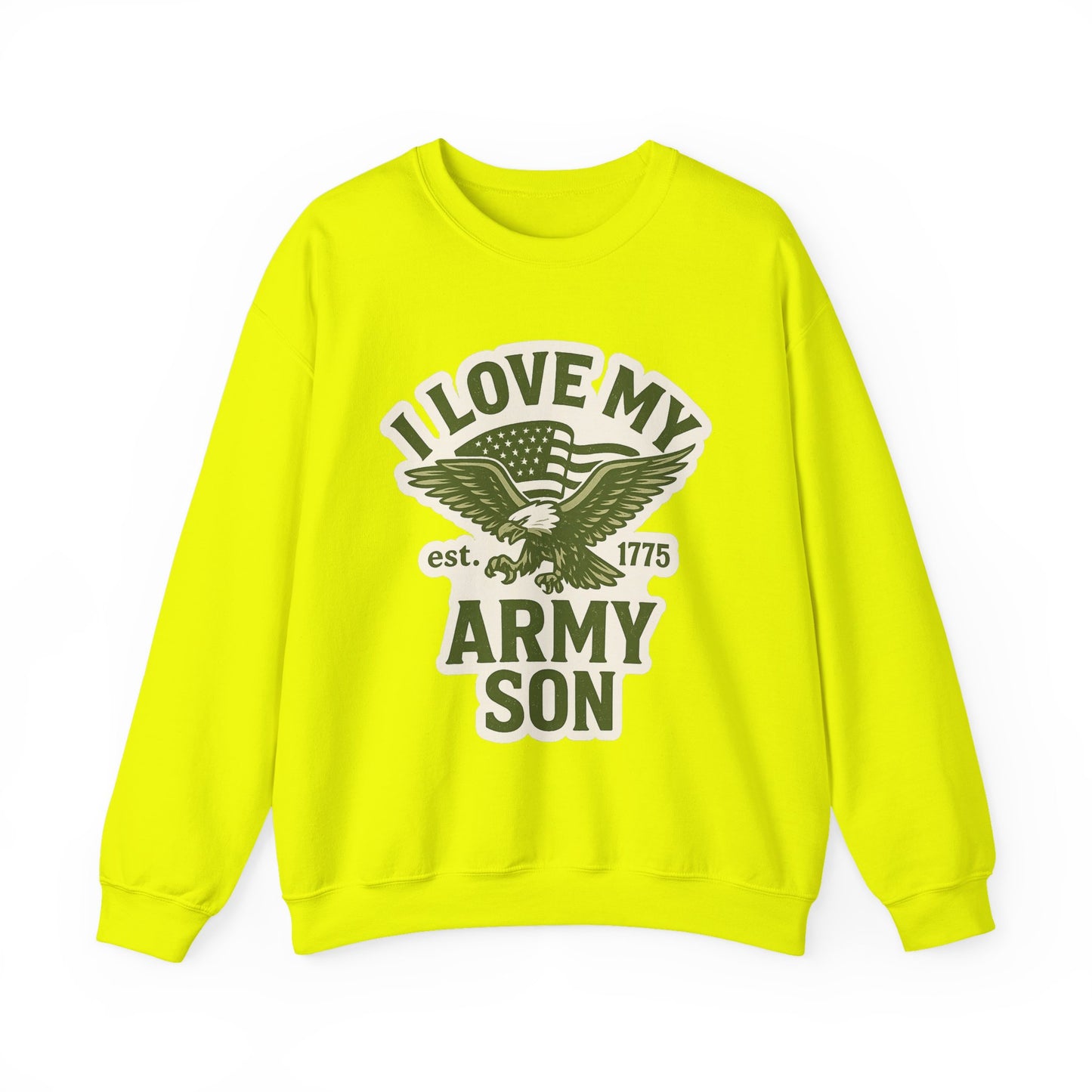 "I Love My Army Son" Patriotic Crewneck Sweatshirt for Army Military Parents