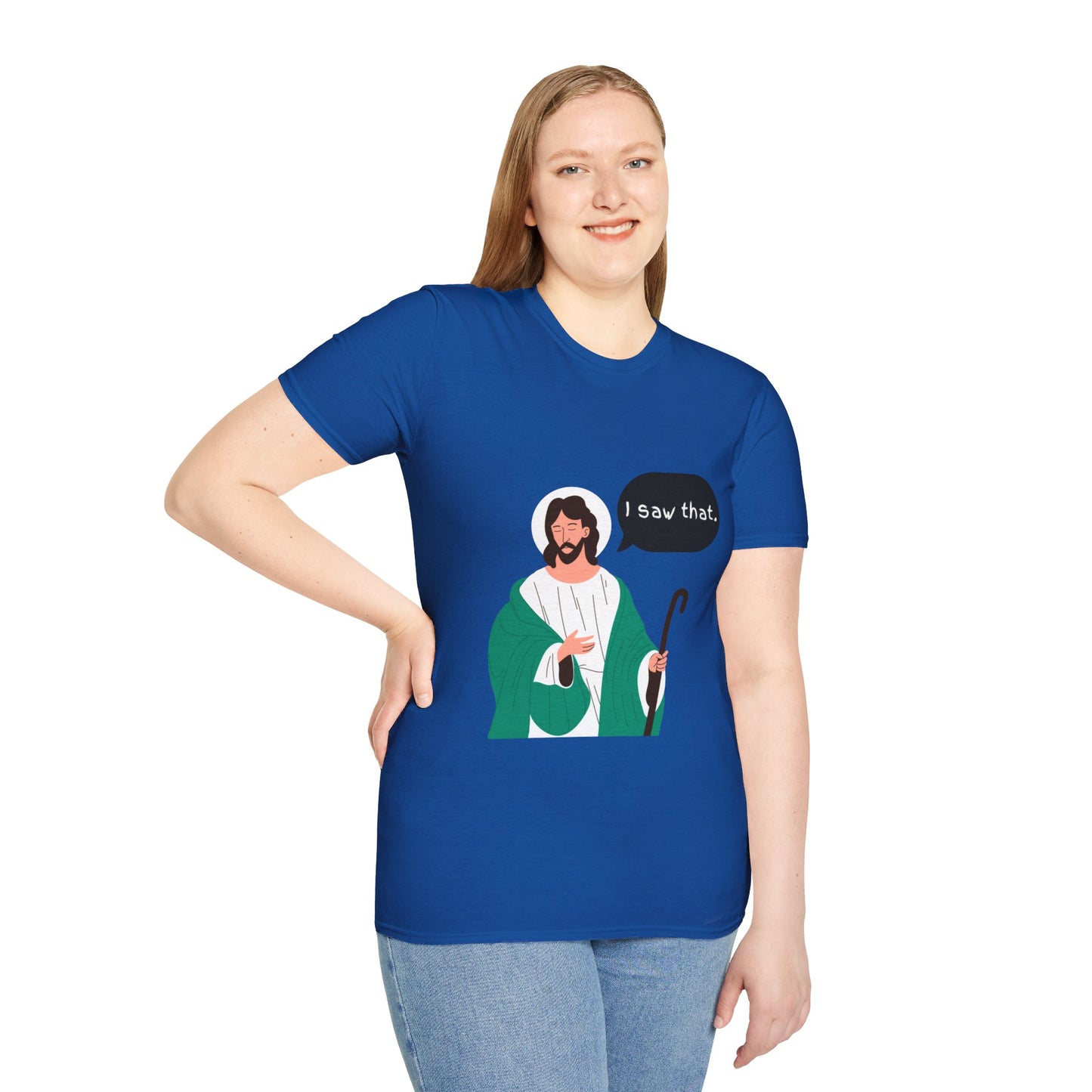 I Saw That Women's Relaxed/Plus Tshirt (Cartoon Logo) - Sweet Baby Jeez Teez