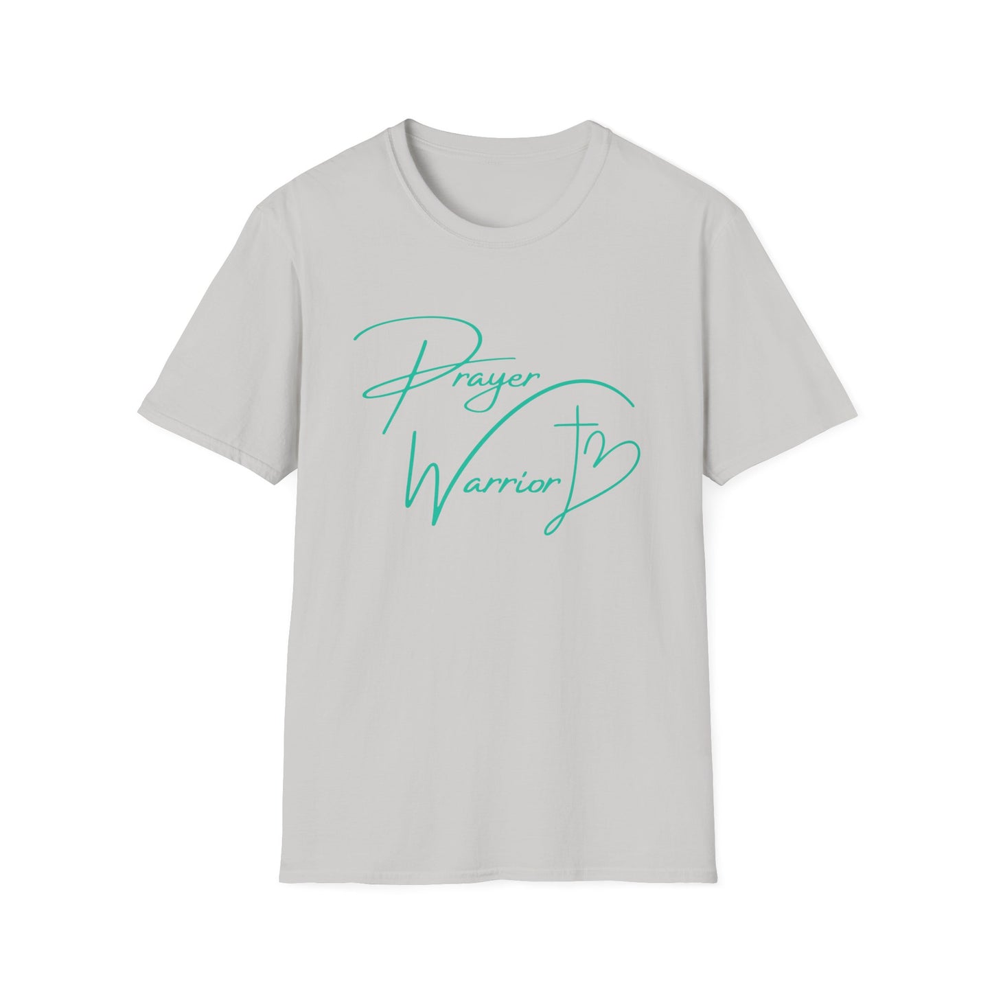 Prayer Warrior Cross Heart Women's Relaxed/Plus Tshirt (Teal Logo) - Sweet Baby Jeez Teez