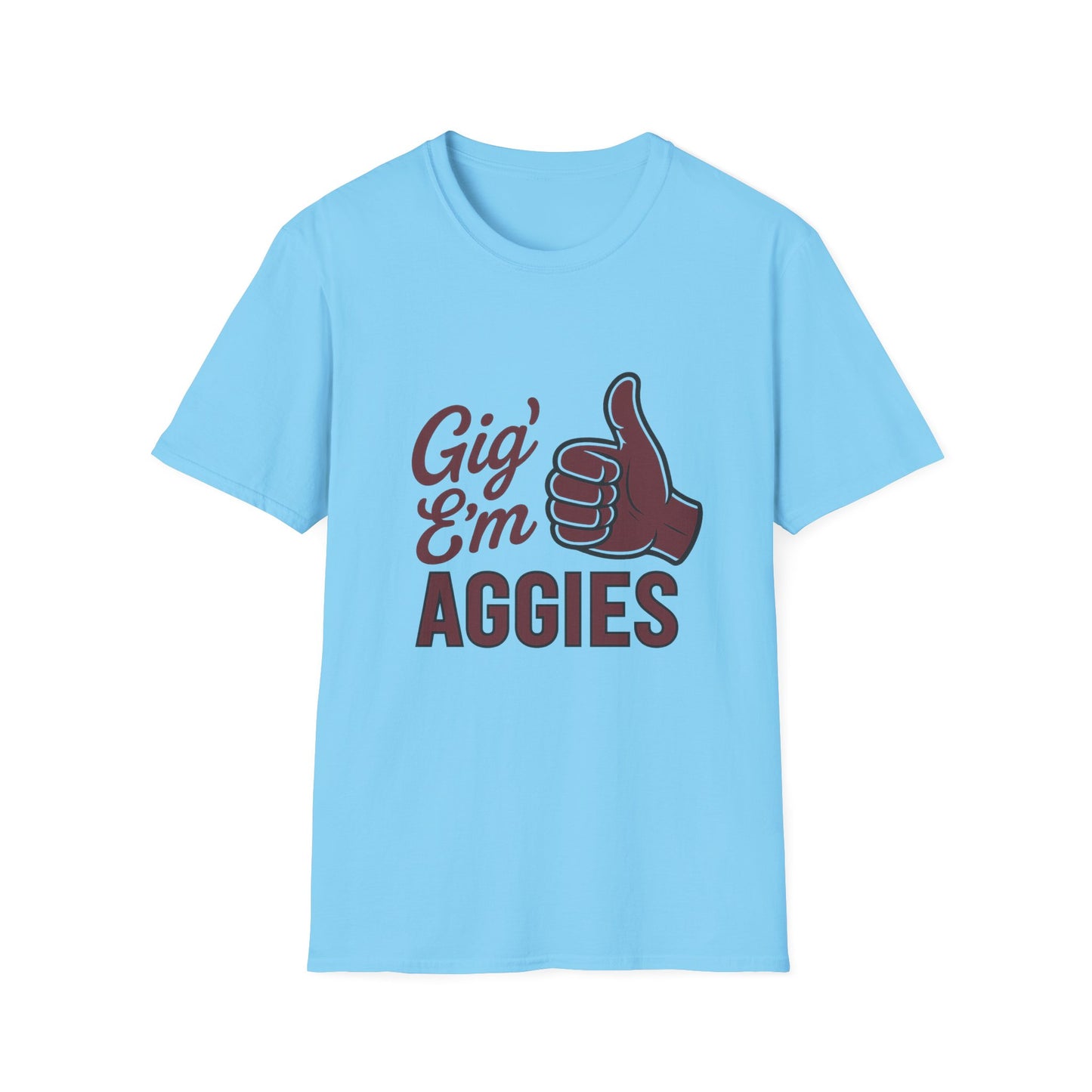"Gig Em" Aggies Texas A&M Unisex Softstyle T-Shirt - Sweet Baby Jeez Teez