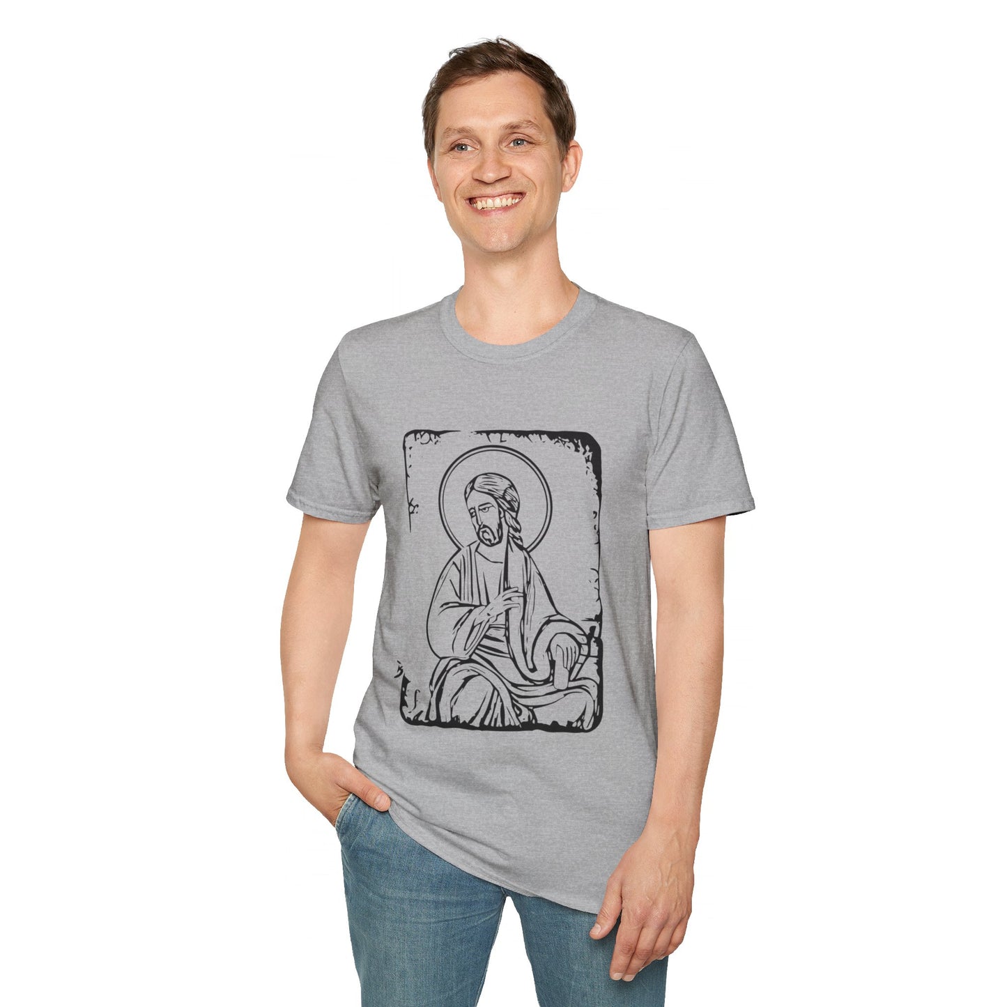 Orthodox Icon Men's Tshirt (Black Logo) - Sweet Baby Jeez Teez