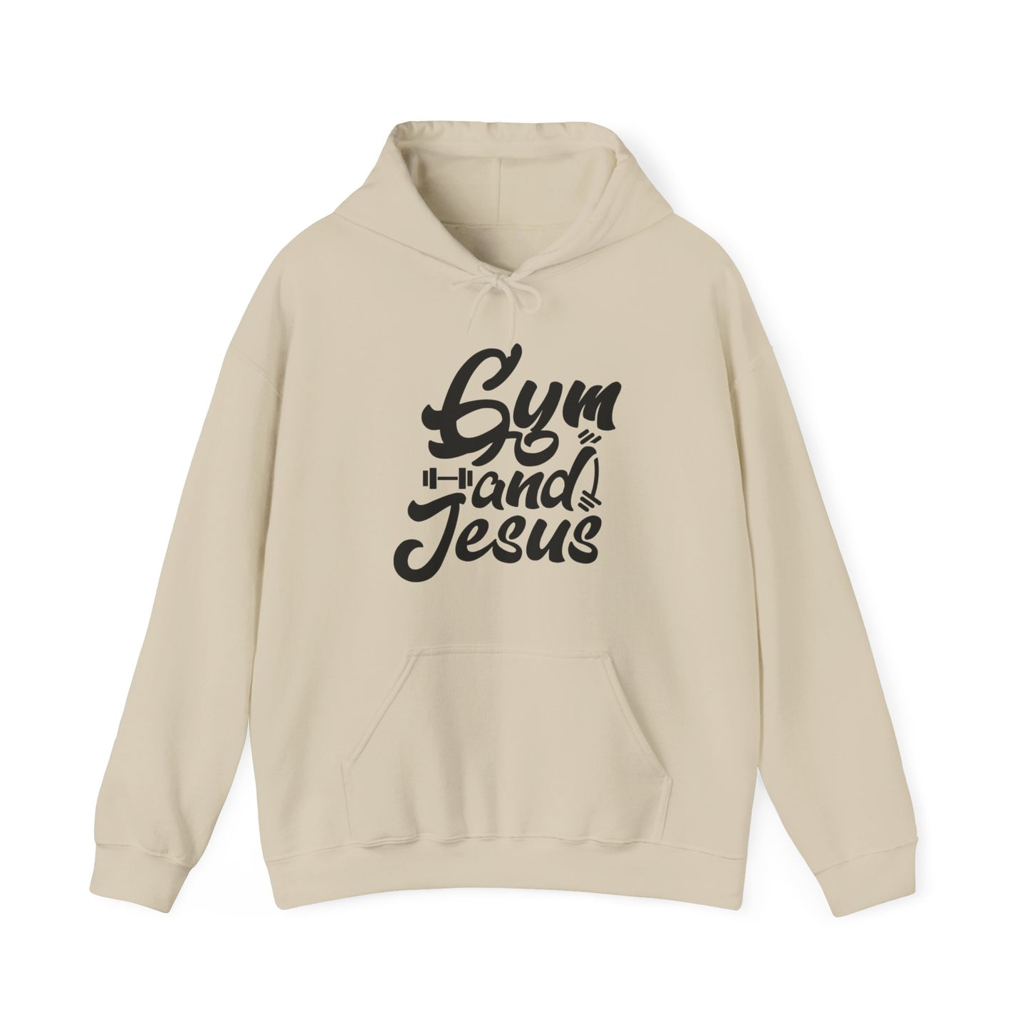 Gym and Jesus Men's Hoodie (Black Logo) - Sweet Baby Jeez Teez
