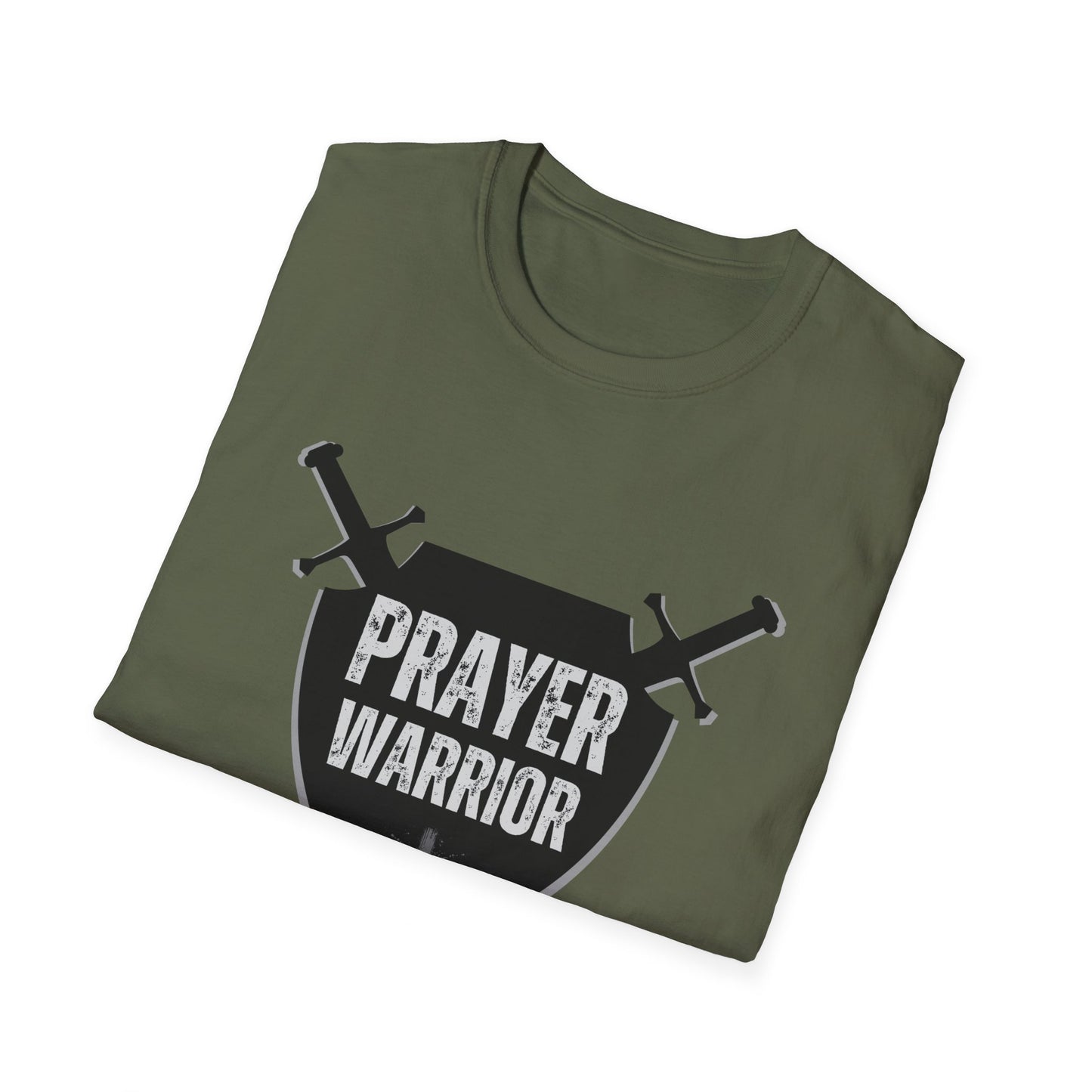 Prayer Warrior Shield Men's Tshirt (Black Logo) - Sweet Baby Jeez Teez