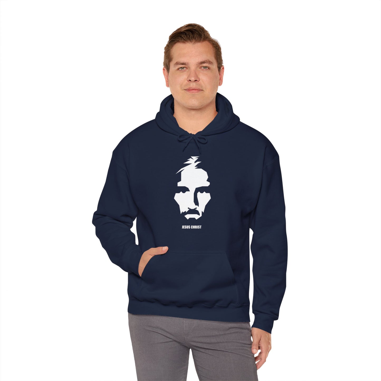 Jesus Portrait Men's Hoodie (Contemporary Logo) - Sweet Baby Jeez Teez