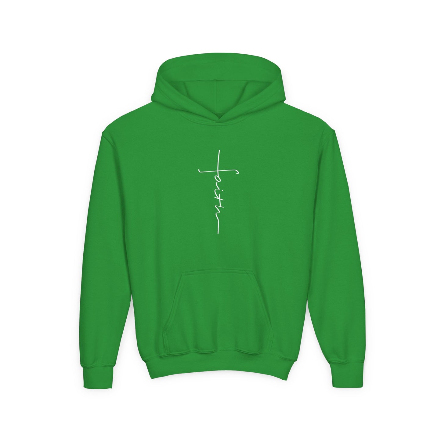Cross Made From Faith Girl's Hoodie (White Logo)