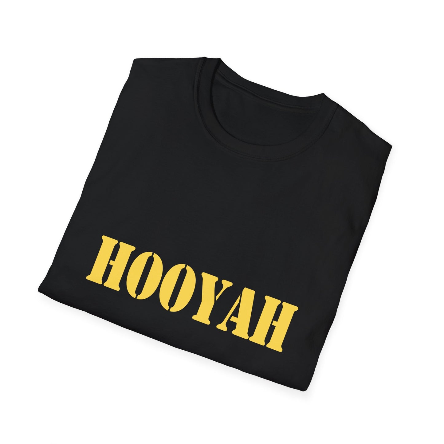 HOOYAH (Navy) Unisex Tshirt (MM Gold Logo) - Sweet Baby Jeez Teez
