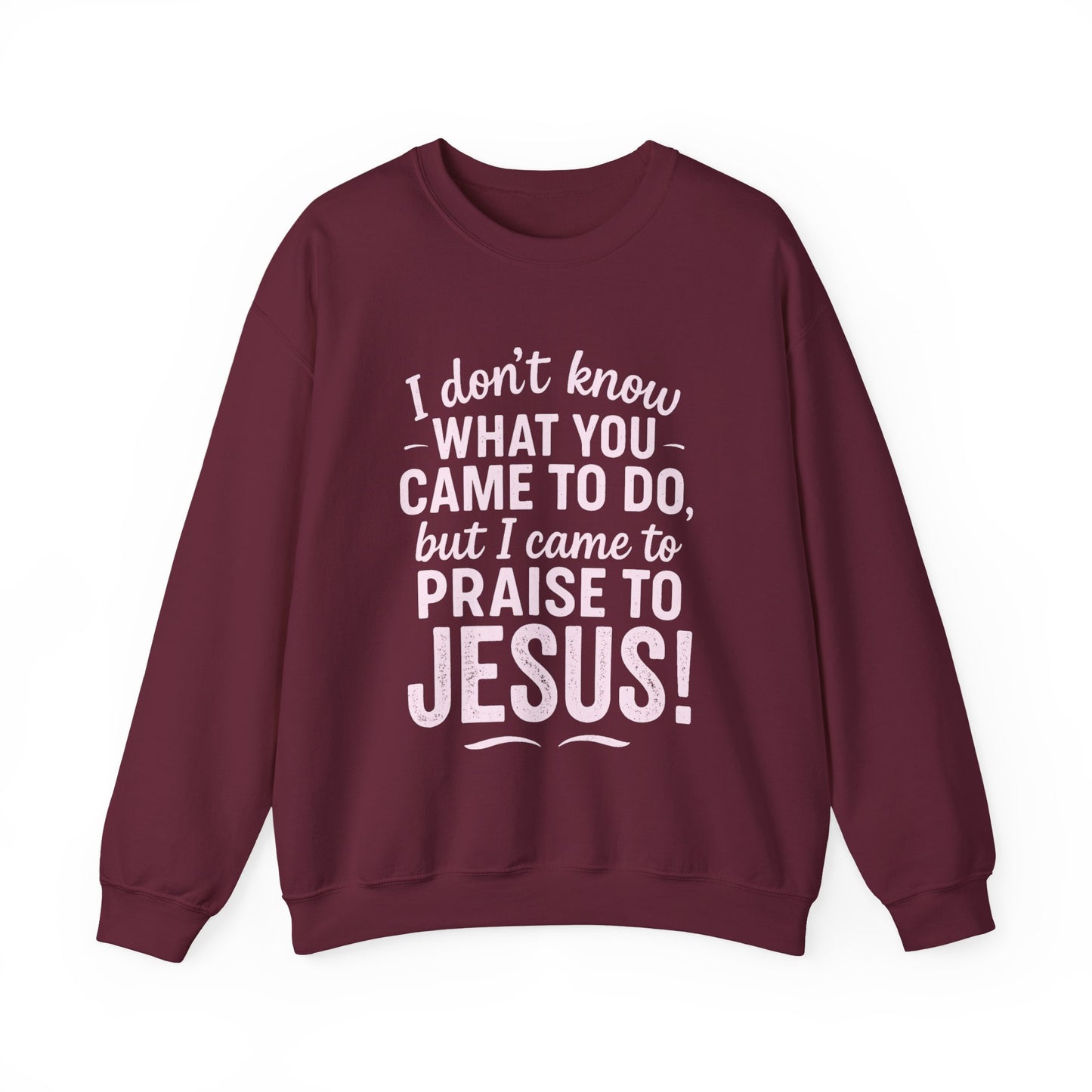 "Came to Praise Jesus" Unisex Heavy Sweatshirt (Light Pink Logo)
