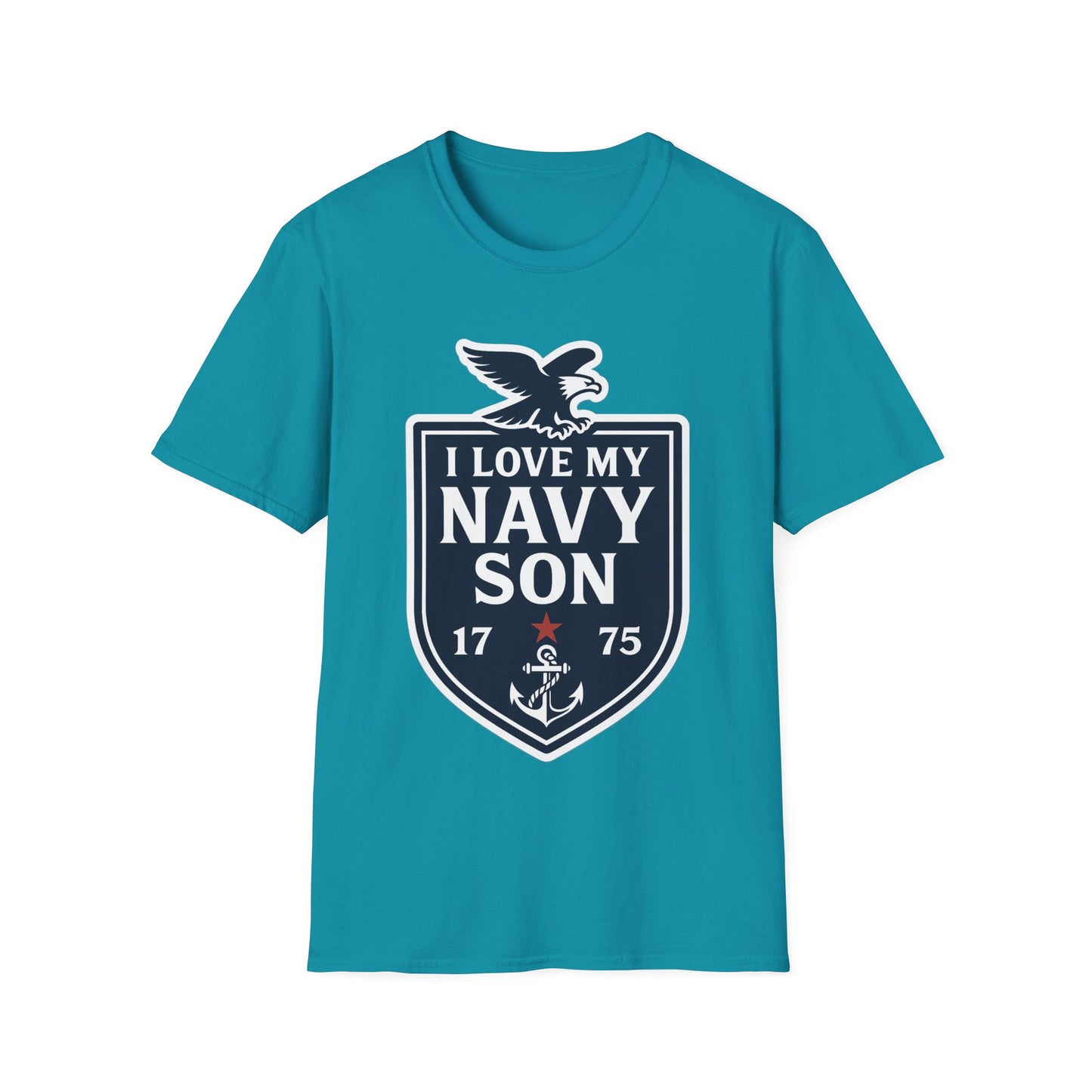 "I Love my Navy Son" Military Pride Patriotic Crest Softstyle Tshirt