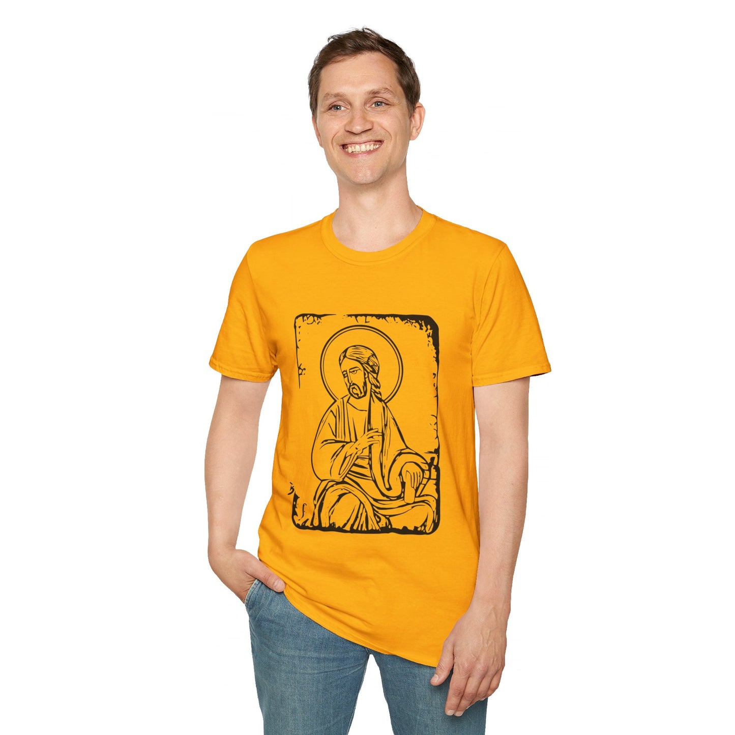 Orthodox Icon Men's Tshirt (Black Logo) - Sweet Baby Jeez Teez