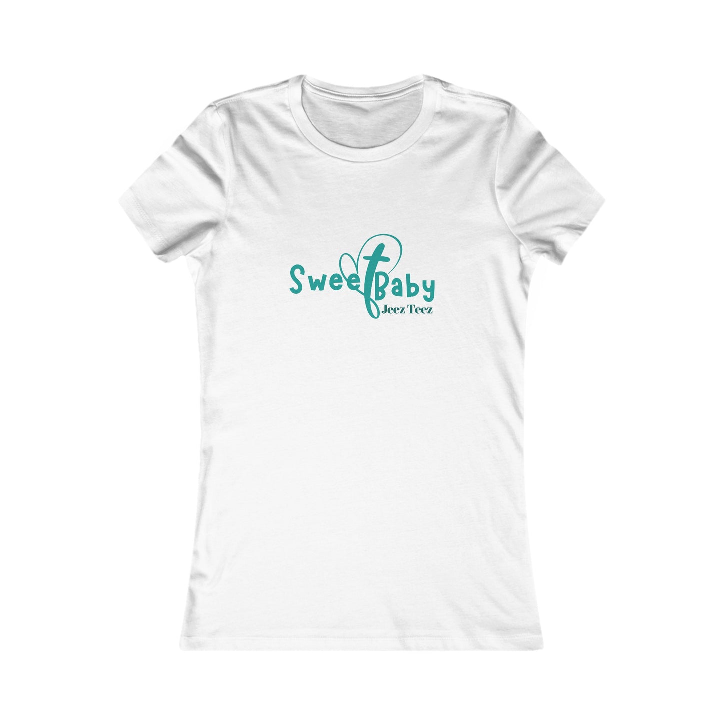 Sweet Baby Jeez Teez Women's Fitted Tshirt (Teal Logo) - Sweet Baby Jeez Teez