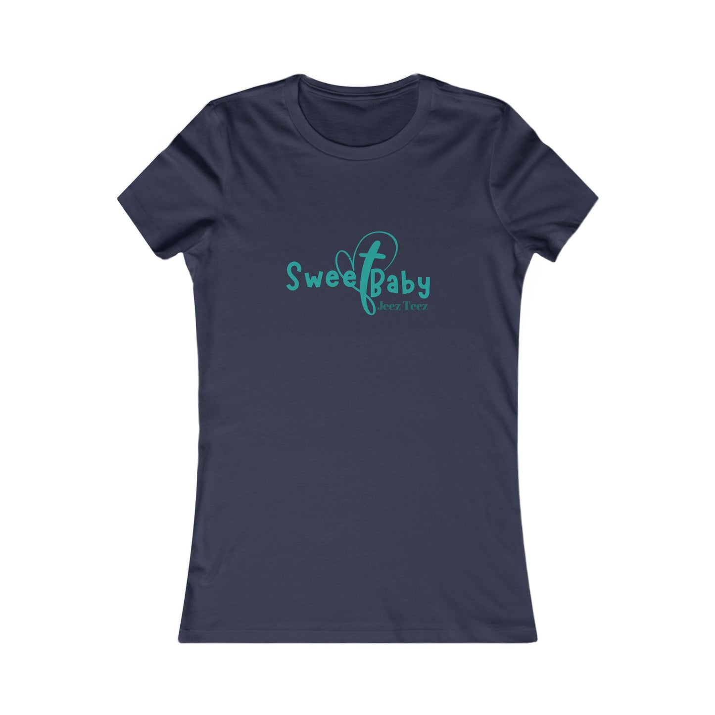 Sweet Baby Jeez Teez Women's Fitted Tshirt (Teal Logo) - Sweet Baby Jeez Teez