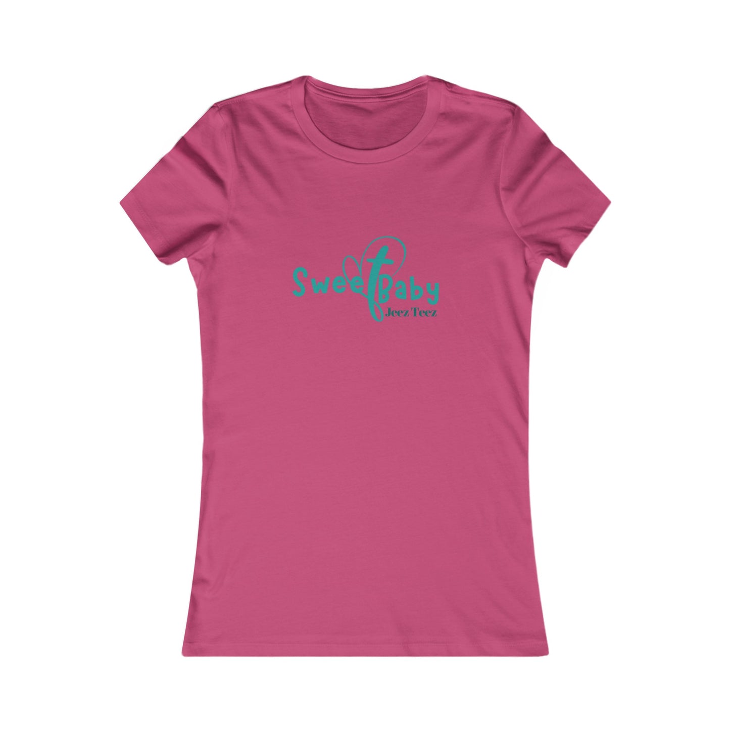 Sweet Baby Jeez Teez Women's Fitted Tshirt (Teal Logo) - Sweet Baby Jeez Teez