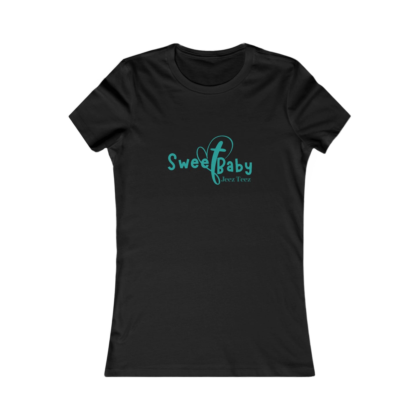 Sweet Baby Jeez Teez Women's Fitted Tshirt (Teal Logo) - Sweet Baby Jeez Teez