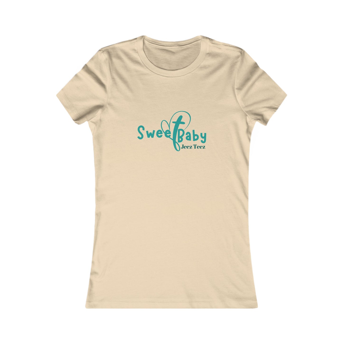 Sweet Baby Jeez Teez Women's Fitted Tshirt (Teal Logo) - Sweet Baby Jeez Teez