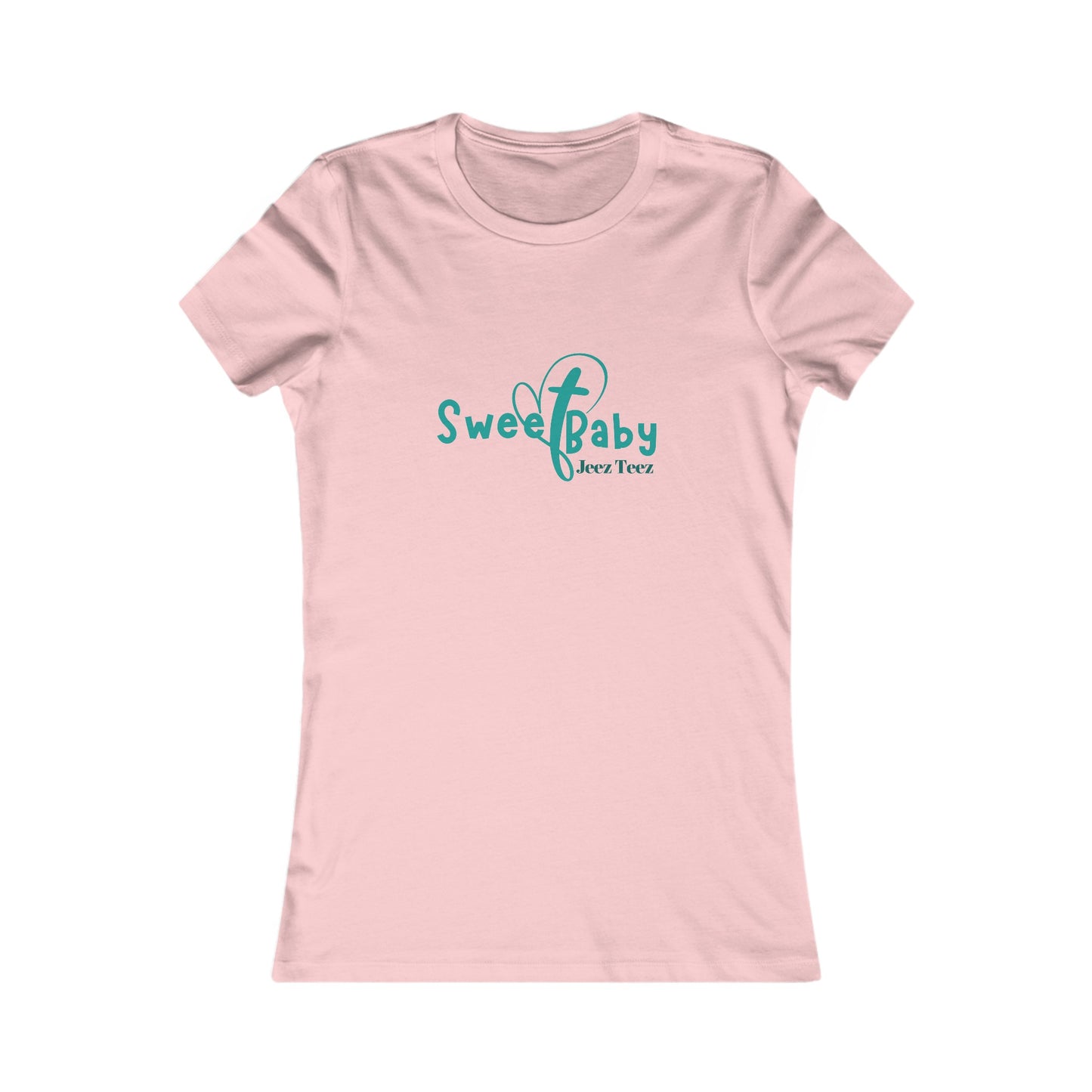 Sweet Baby Jeez Teez Women's Fitted Tshirt (Teal Logo) - Sweet Baby Jeez Teez