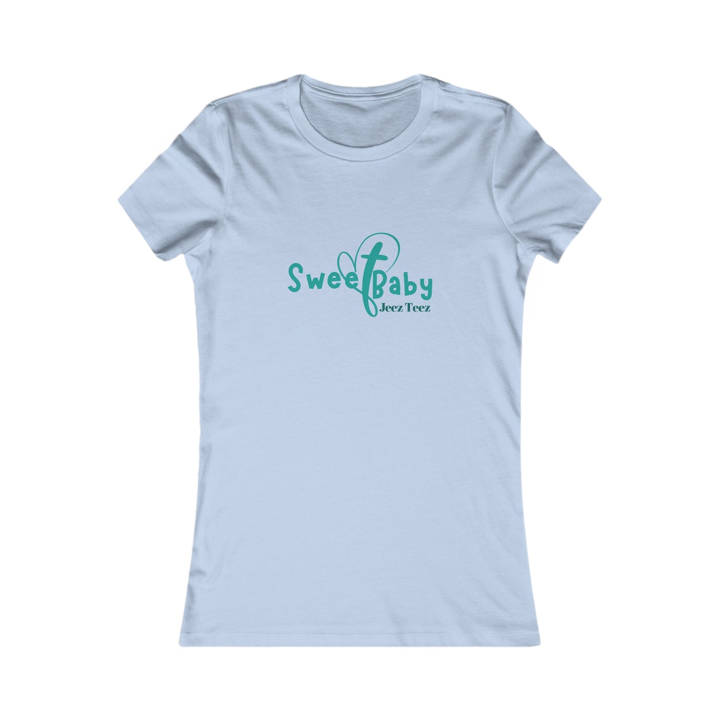 Sweet Baby Jeez Teez Women's Fitted Tshirt (Teal Logo) - Sweet Baby Jeez Teez