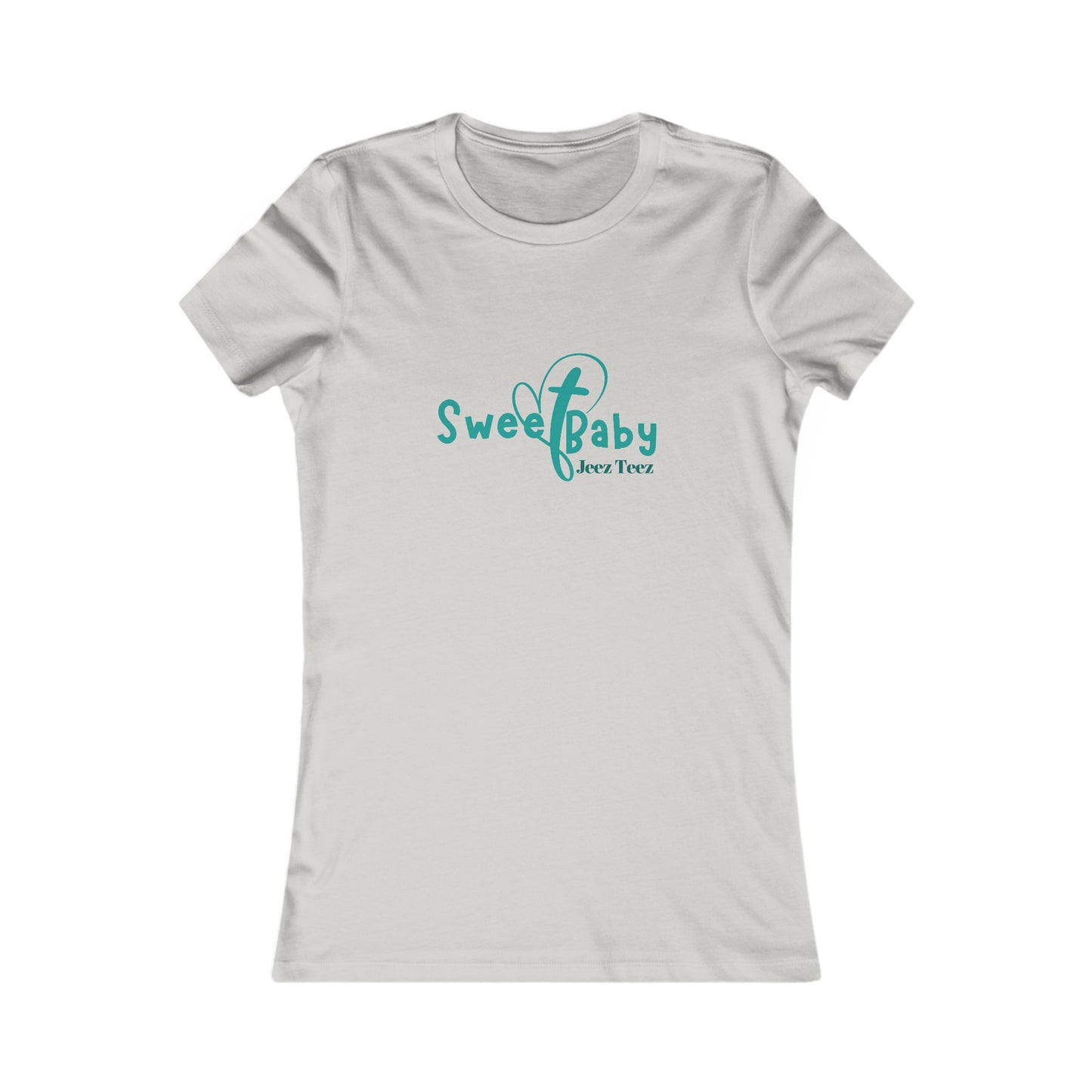 Sweet Baby Jeez Teez Women's Fitted Tshirt (Teal Logo) - Sweet Baby Jeez Teez