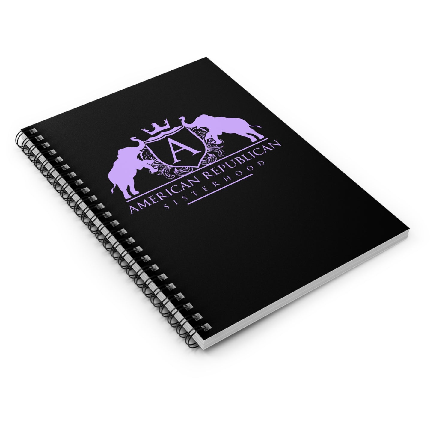 ARS Spiral Ruled Notebook (Black with Lilac Logo)