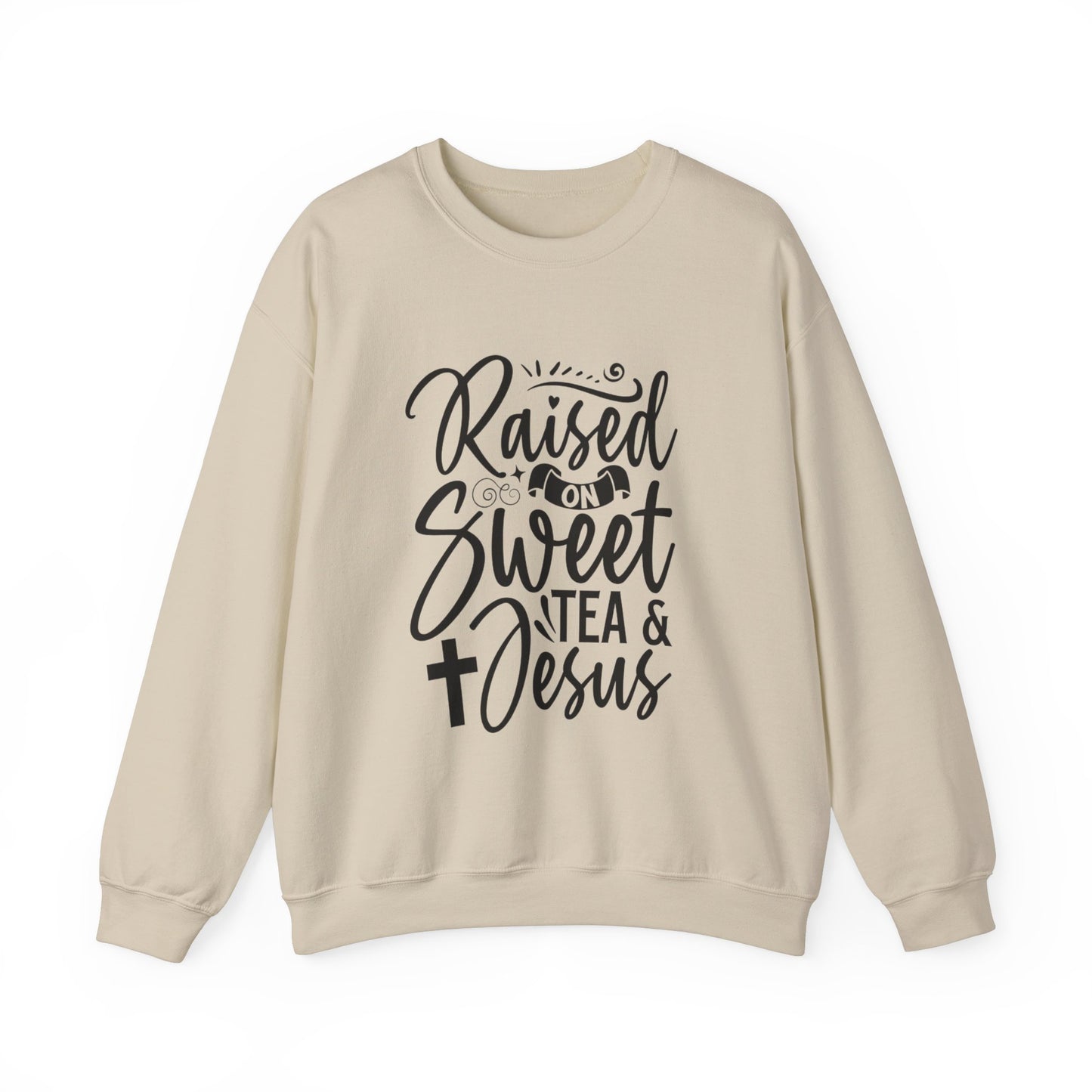 Sweet Tea and Jesus Women's Relaxed Sweatshirt (Black Logo) - Sweet Baby Jeez Teez
