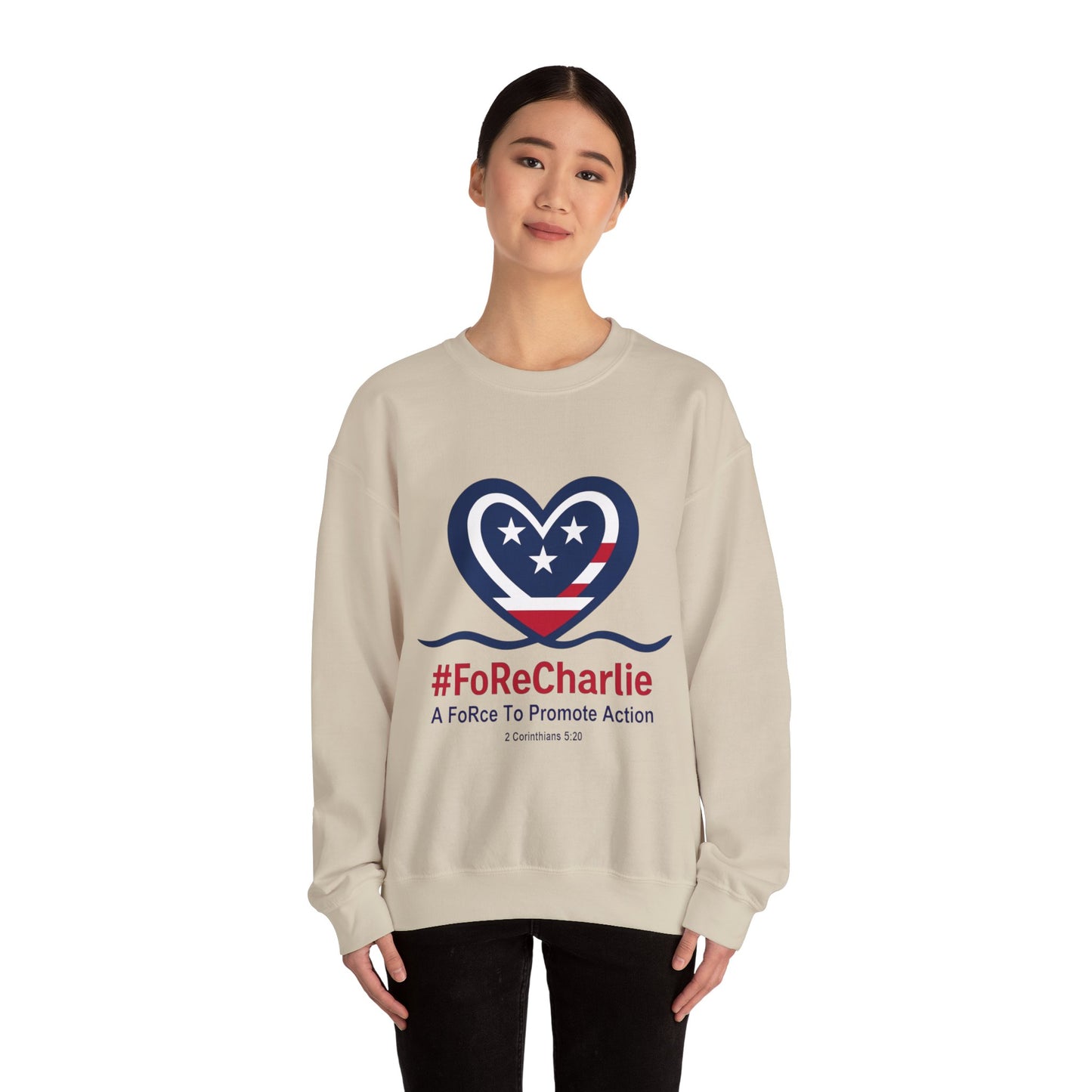 "FoRe Charlie" Ambassador Pageant Memorial Sweatshirt for Charlie Kirk (Heart Logo)