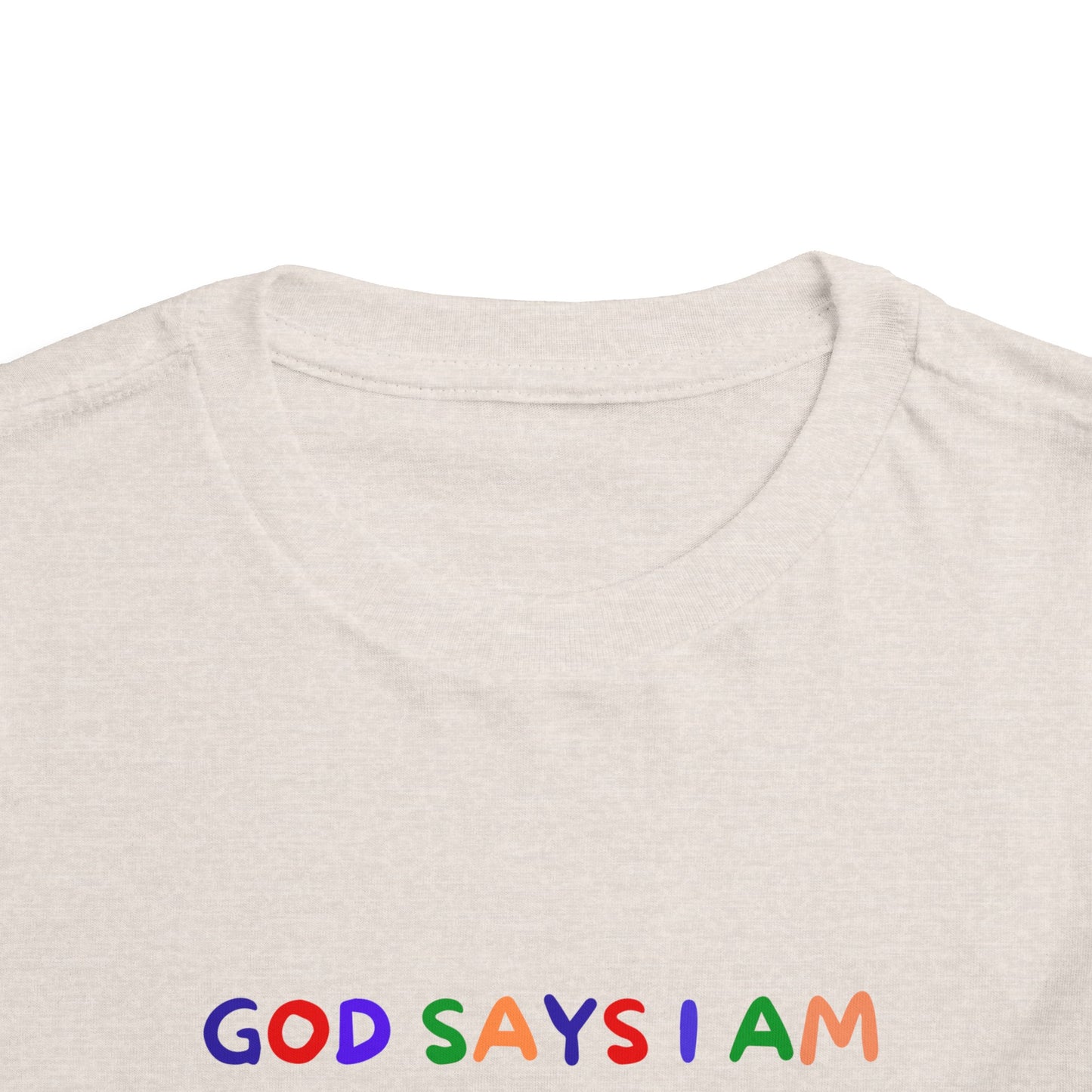 God Says I am Toddler Boys Tshirt (Sports Logo) - Sweet Baby Jeez Teez