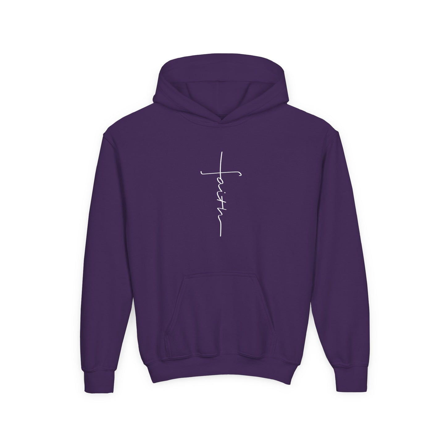 Cross Made From Faith Girl's Hoodie (White Logo)