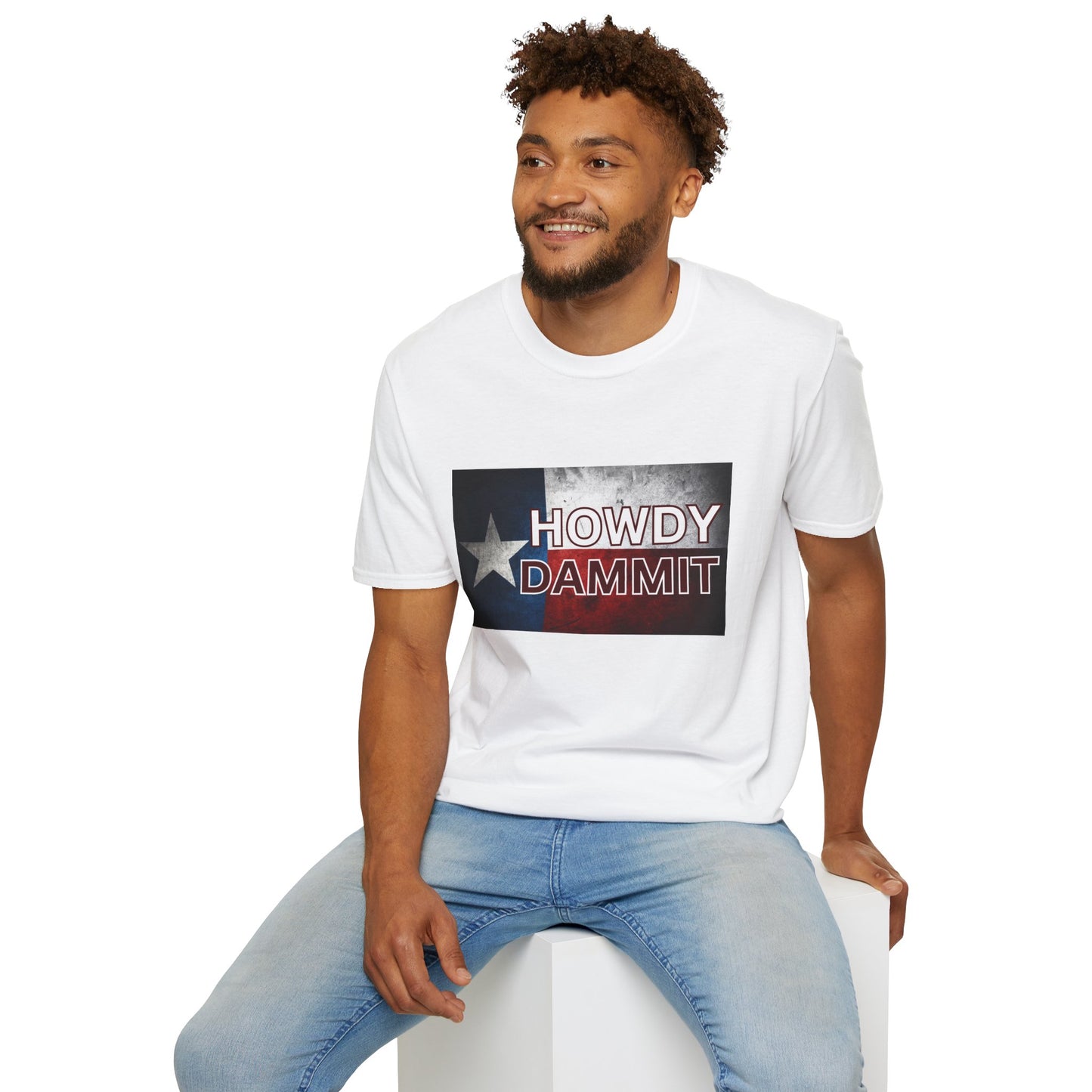 Men's Howdy Dammit Tshirt (AGGIE - Texas Flag Logo)