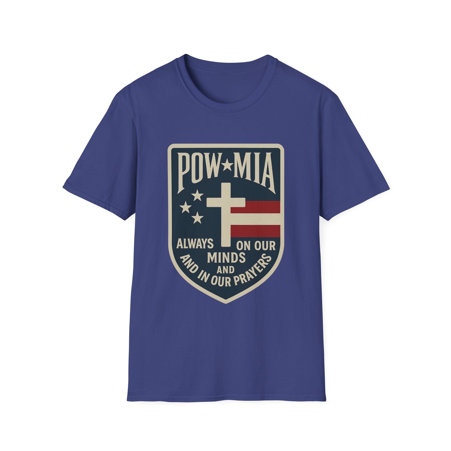 "POW MIA Thoughts & Prayers" Tribute Military Support Softstyle T-Shirt