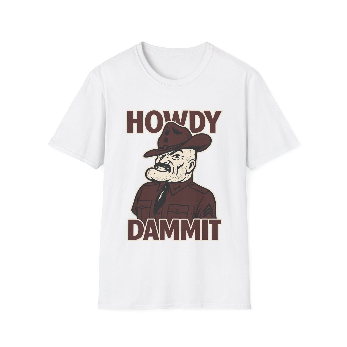 Howdy Dammit Men's Tshirt (Aggie - Old Sarge Logo)