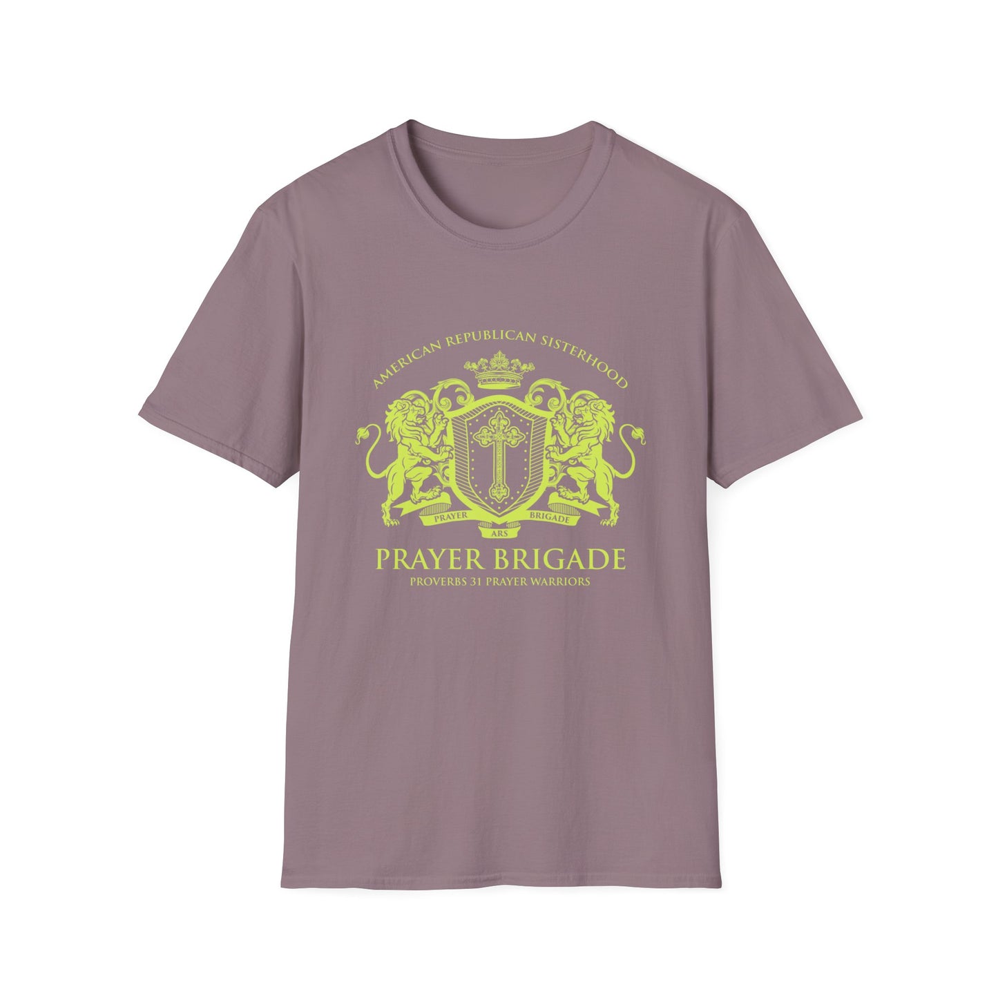 ARS Prayer Brigade Women's Relaxed/Plus Tshirt (Chartreuse Logo)