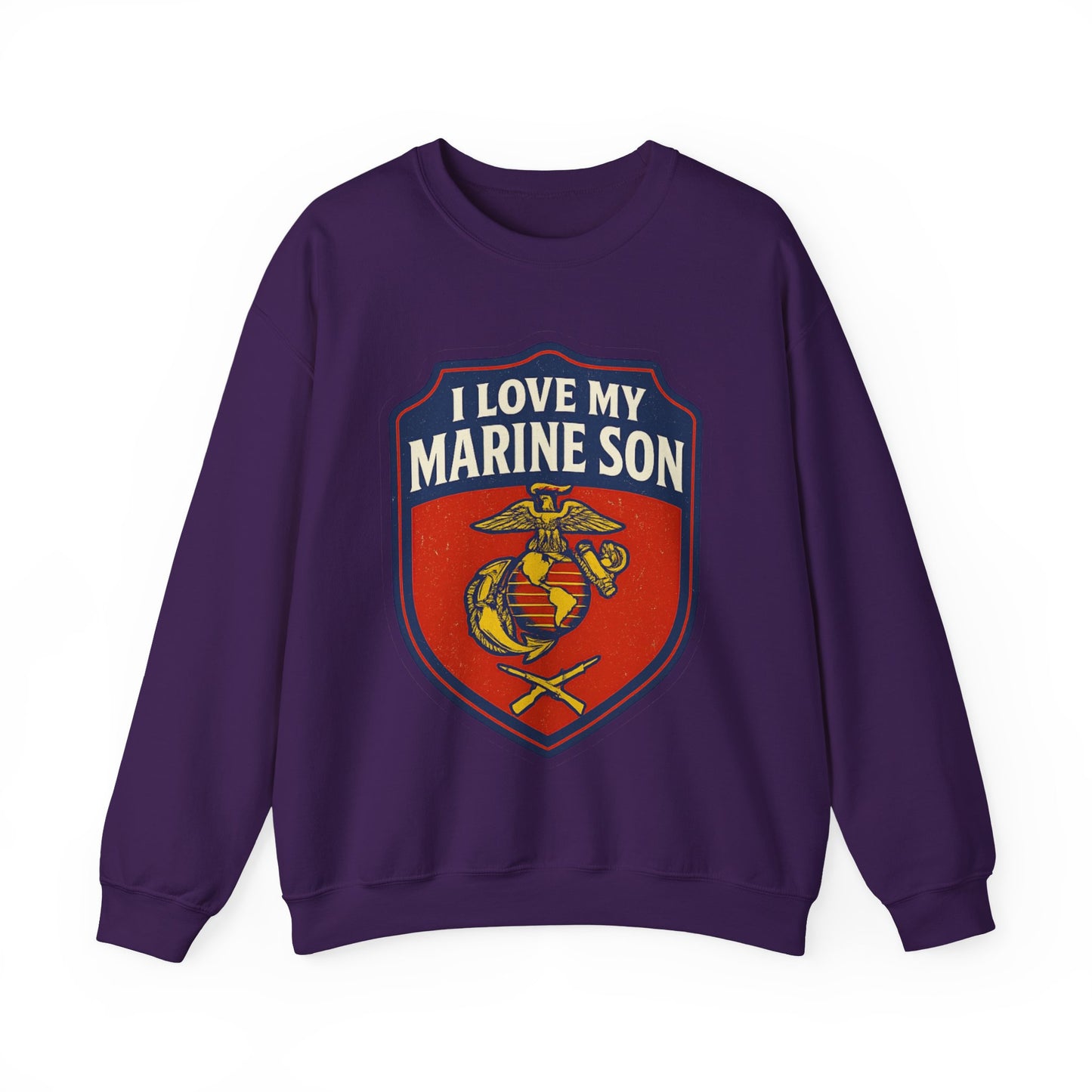 "I Love My Marine Son" Patriotic Crewneck Sweatshirt for Marine Military Parents