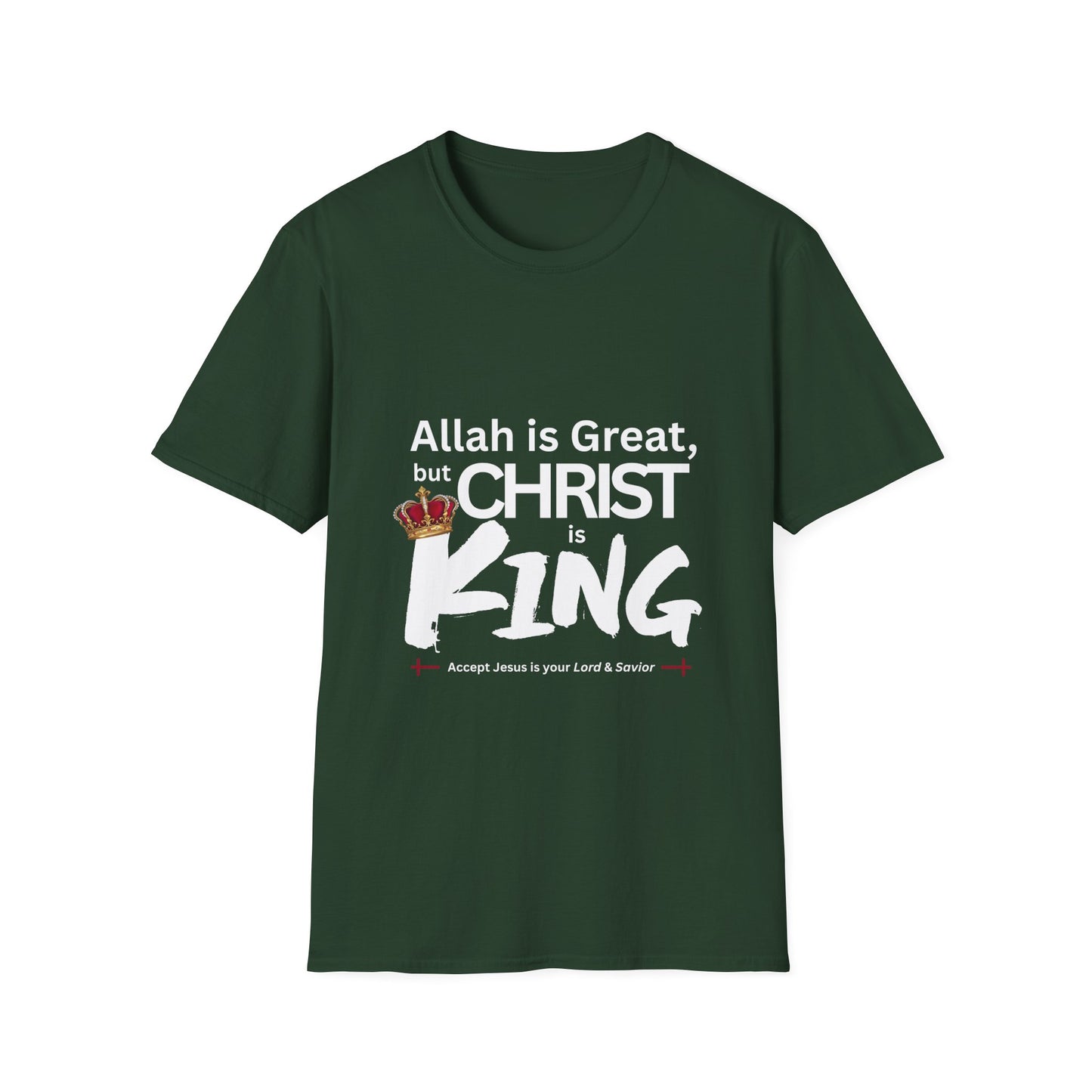 "Christ is King" Unisex Tshirt (Great Logo - White) - Sweet Baby Jeez Teez