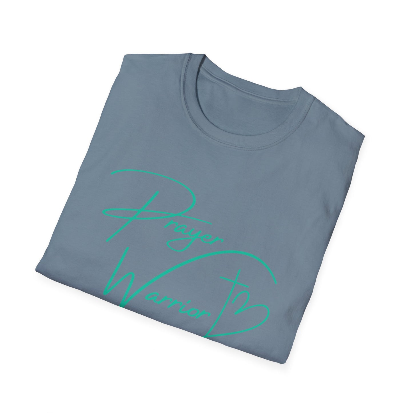 Prayer Warrior Cross Heart Women's Relaxed/Plus Tshirt (Teal Logo) - Sweet Baby Jeez Teez