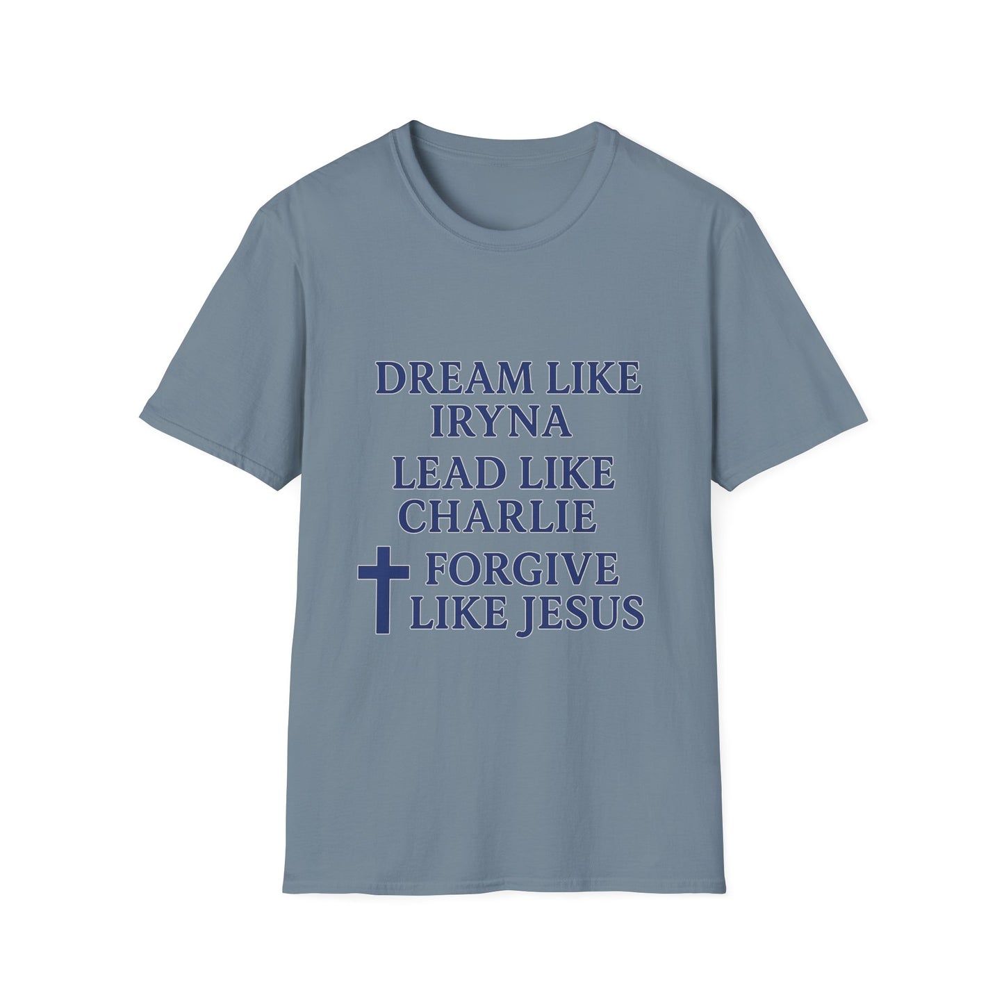 Dream, Lead, Forgive Men's Unisex Tshirt (Midnight Blue Logo)