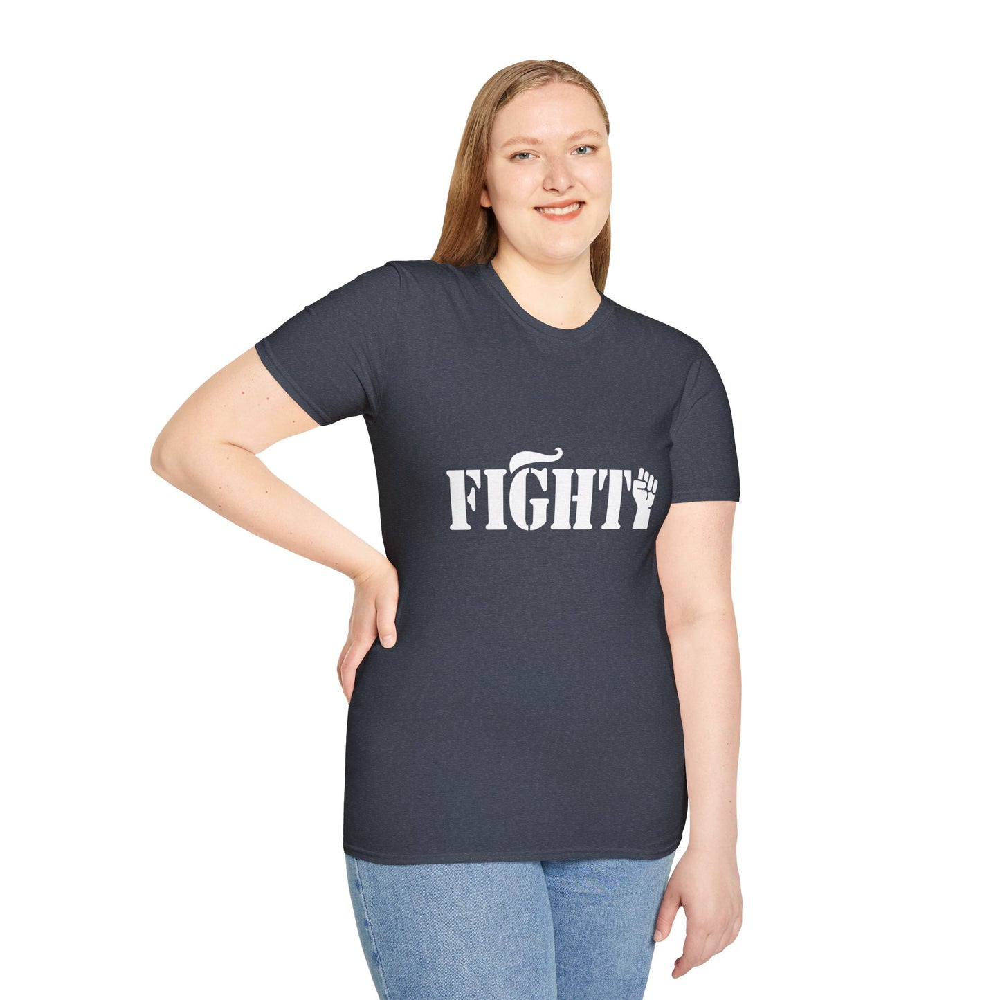 Fight Women's Relaxed/Plus Tshirt (White Fist Logo) - Sweet Baby Jeez Teez