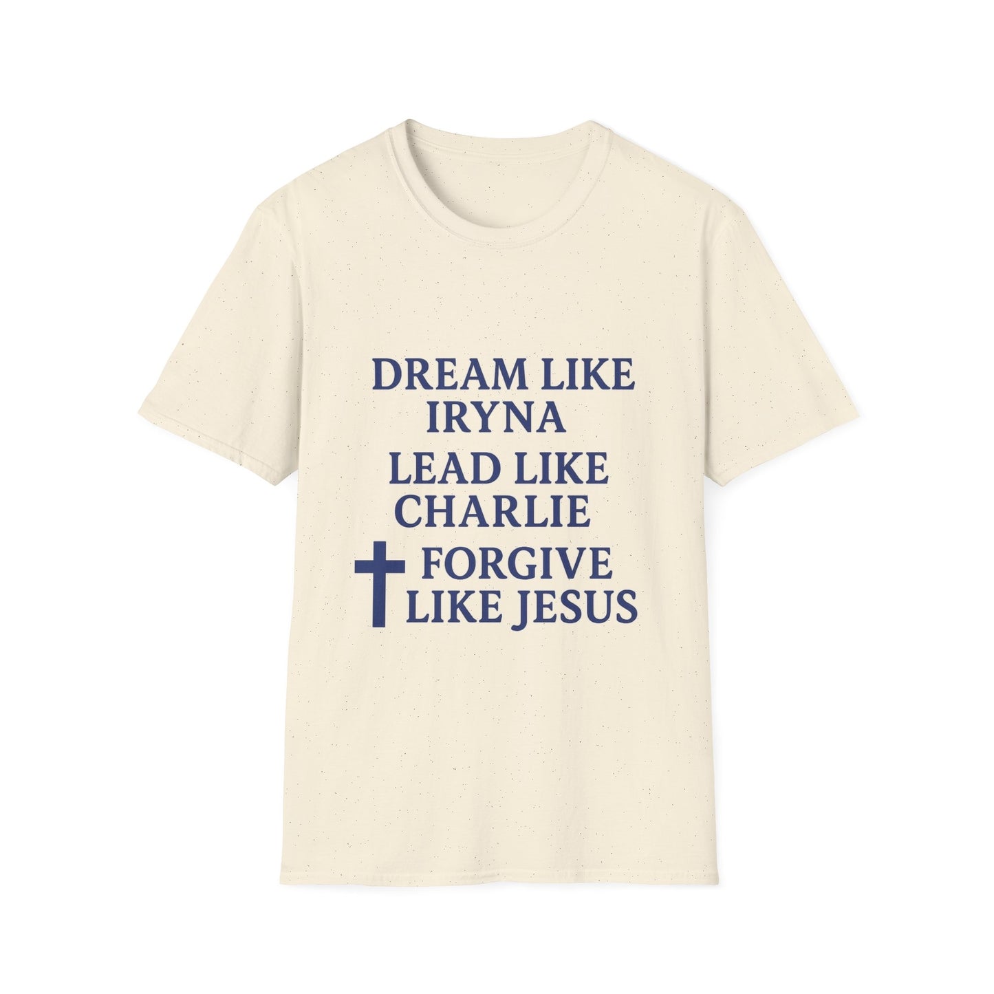Dream, Lead, Forgive Men's Unisex Tshirt (Midnight Blue Logo)
