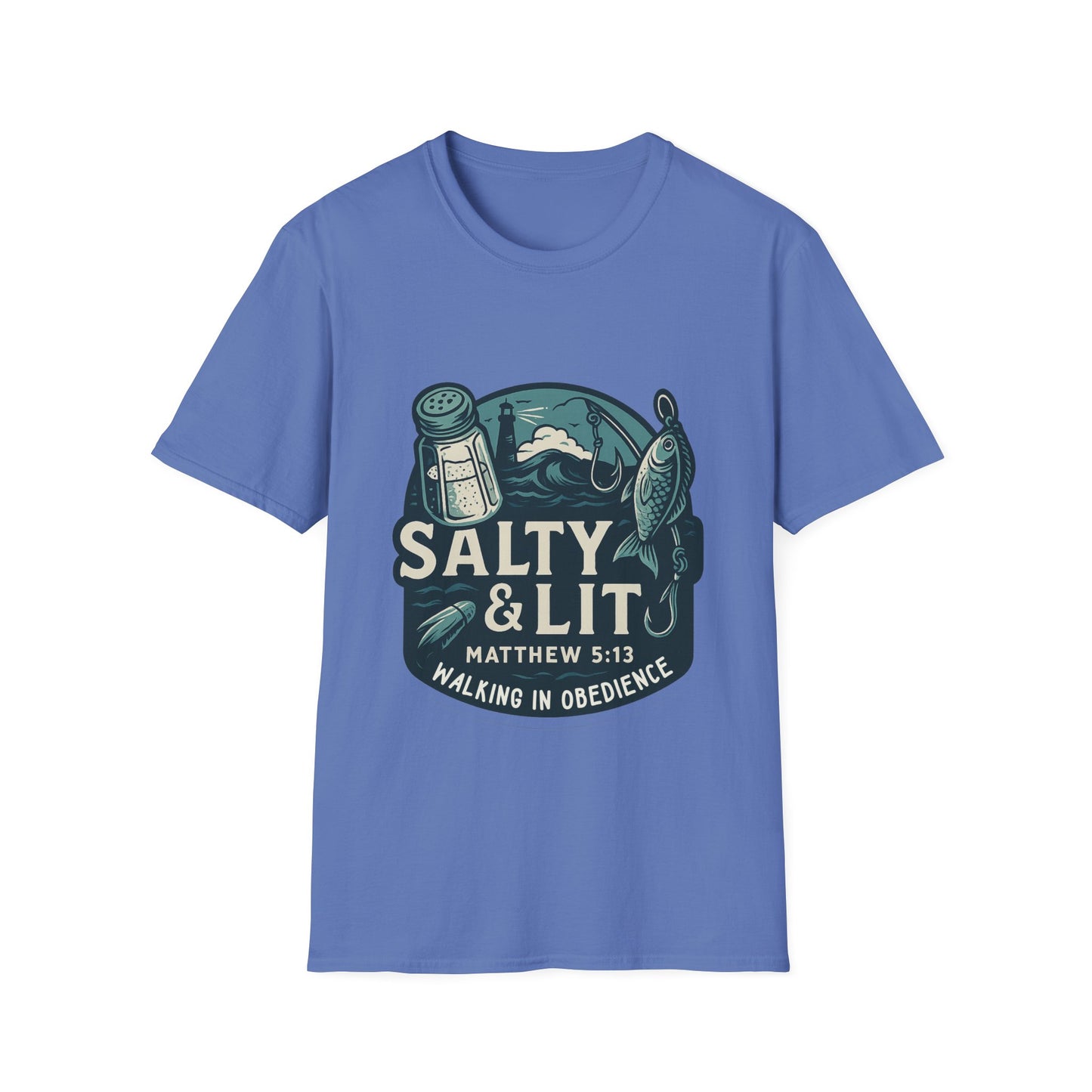 'Salty & Lit" Matthew 5:13 Bible Verse Christian Softstyle Tshirt