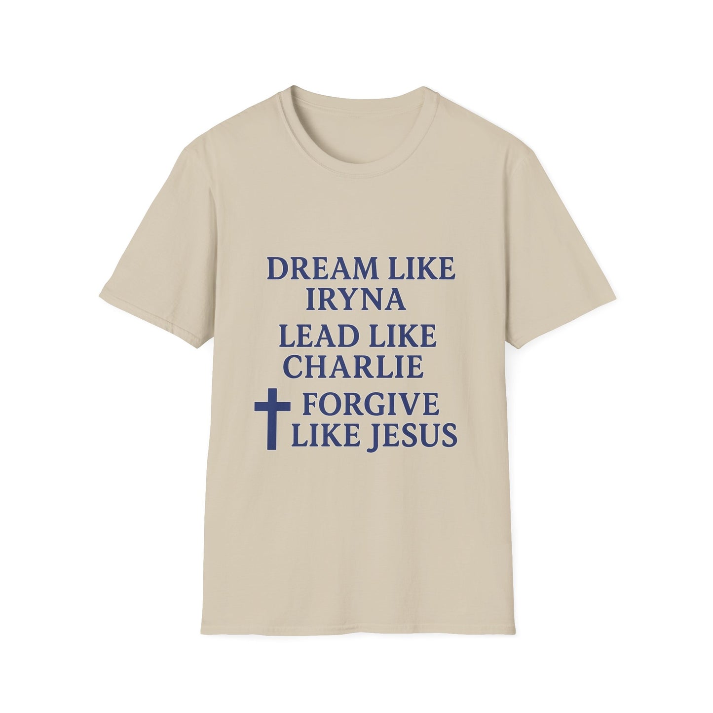 Dream, Lead, Forgive Men's Unisex Tshirt (Midnight Blue Logo)