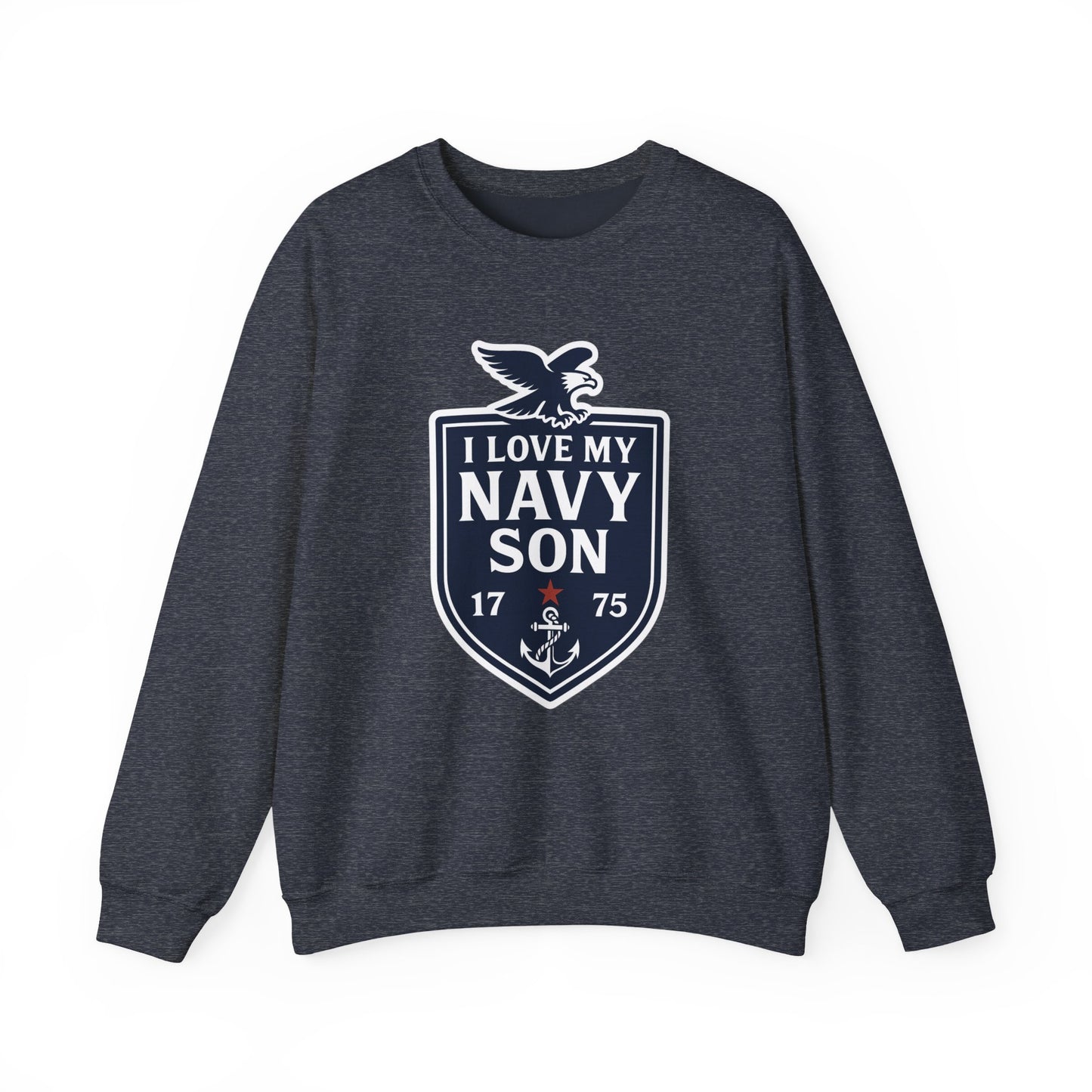 "I Love my Navy Son" Military Pride Navy Patriotic Crest Crewneck Sweatshirt