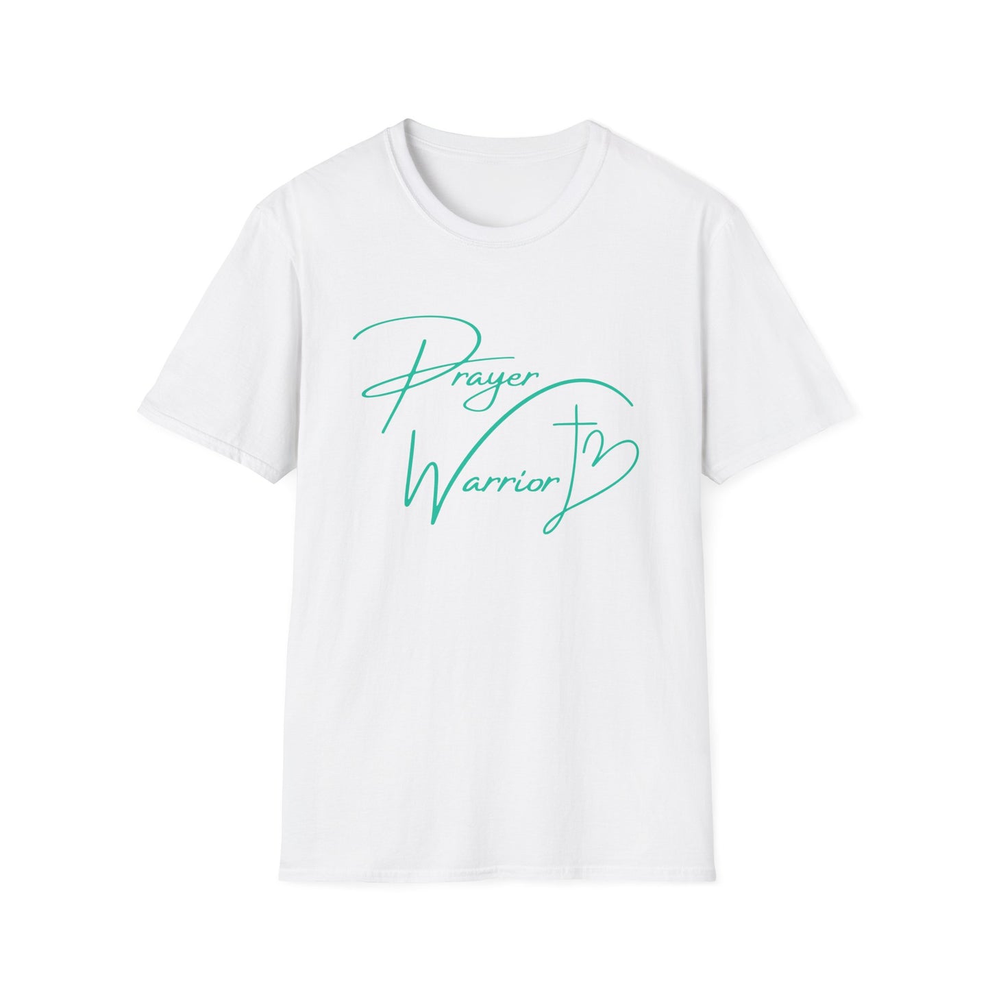 Prayer Warrior Cross Heart Women's Relaxed/Plus Tshirt (Teal Logo) - Sweet Baby Jeez Teez