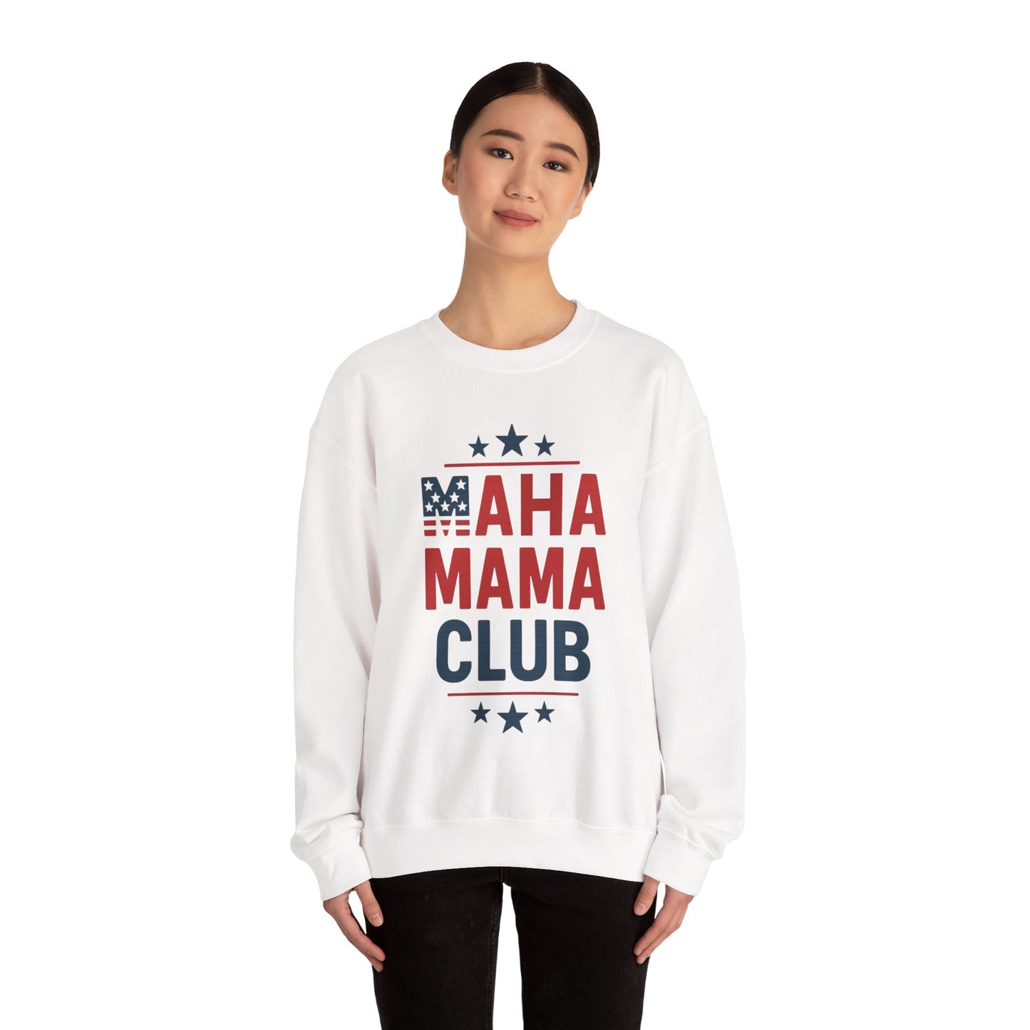 "MAHA MAMA CLUB" Ladies Relaxed Sweatshirt (White) - Sweet Baby Jeez Teez