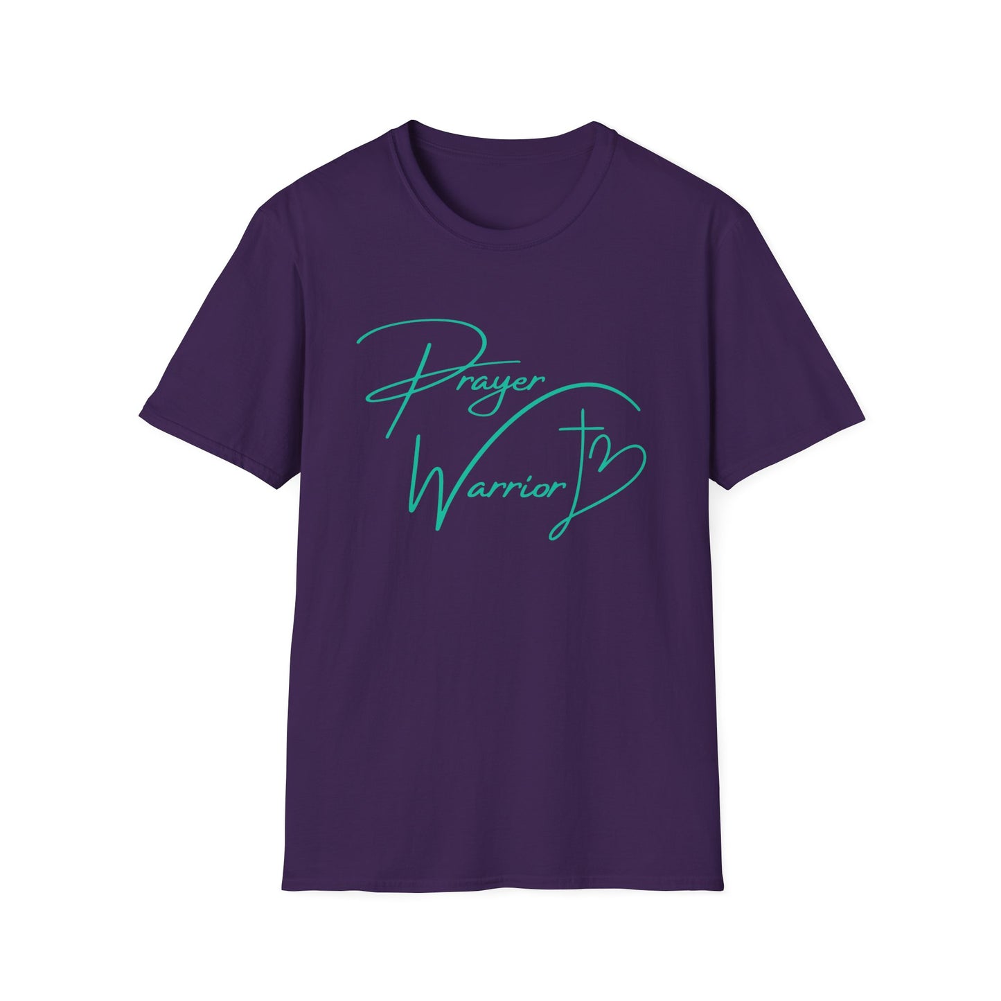 Prayer Warrior Cross Heart Women's Relaxed/Plus Tshirt (Teal Logo) - Sweet Baby Jeez Teez
