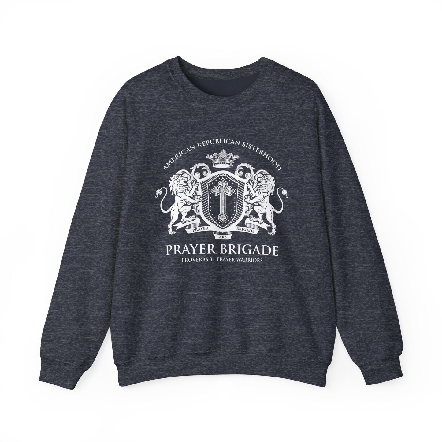 Prayer Brigade Relaxed Sweatshirt - Scripture Inspired Design (White Logo)