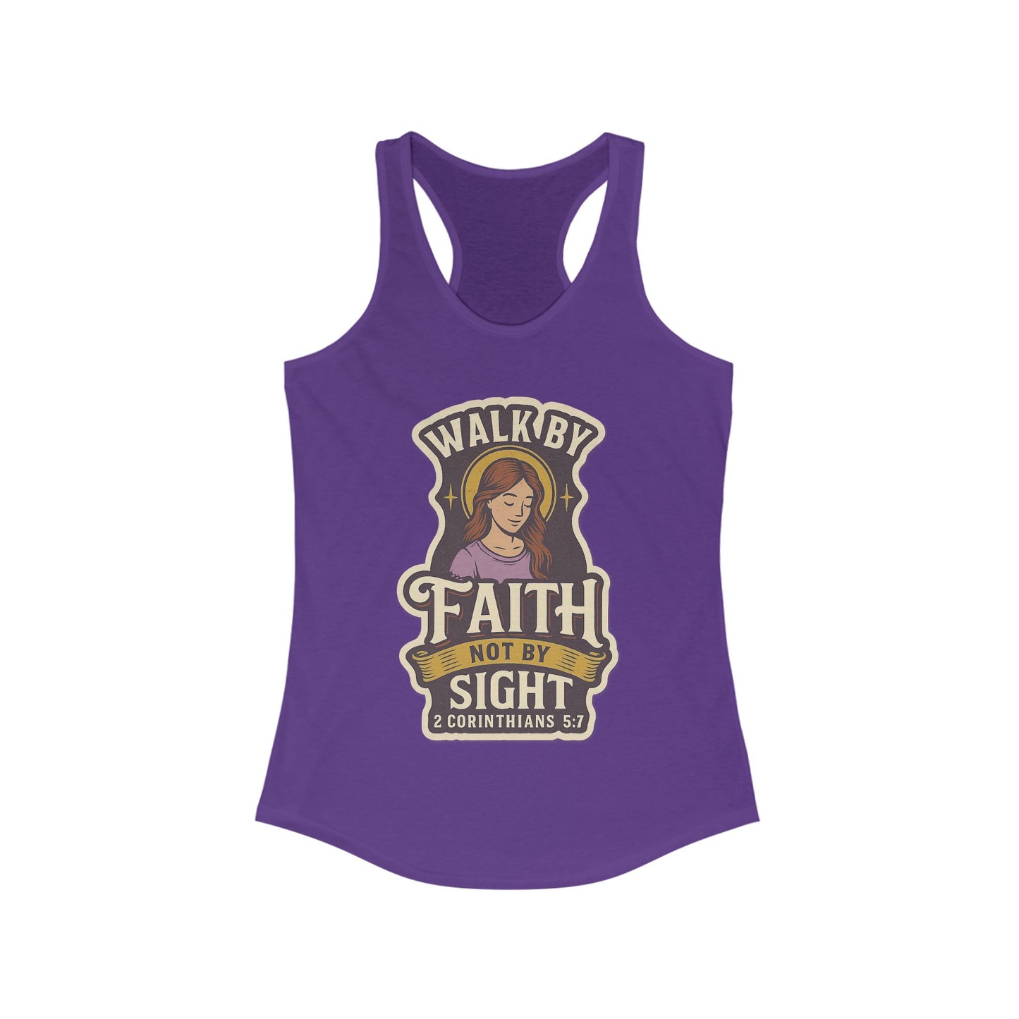"Walk by Faith" Bible Verse Christian Inspirational Racerback Tanktop